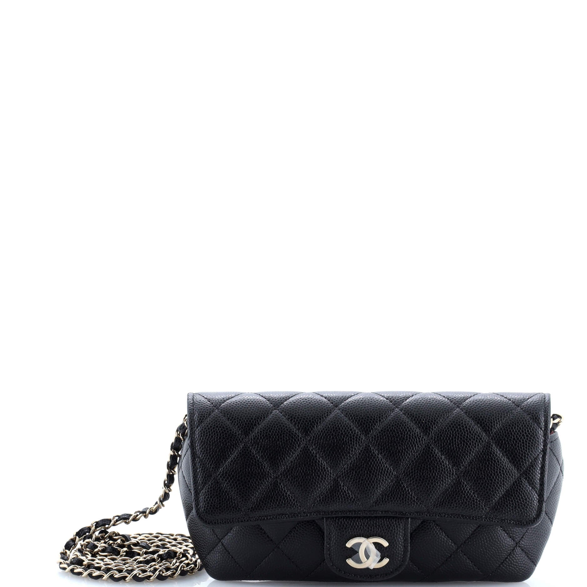 Classic Sunglasses Case with Chain Quilted Caviar