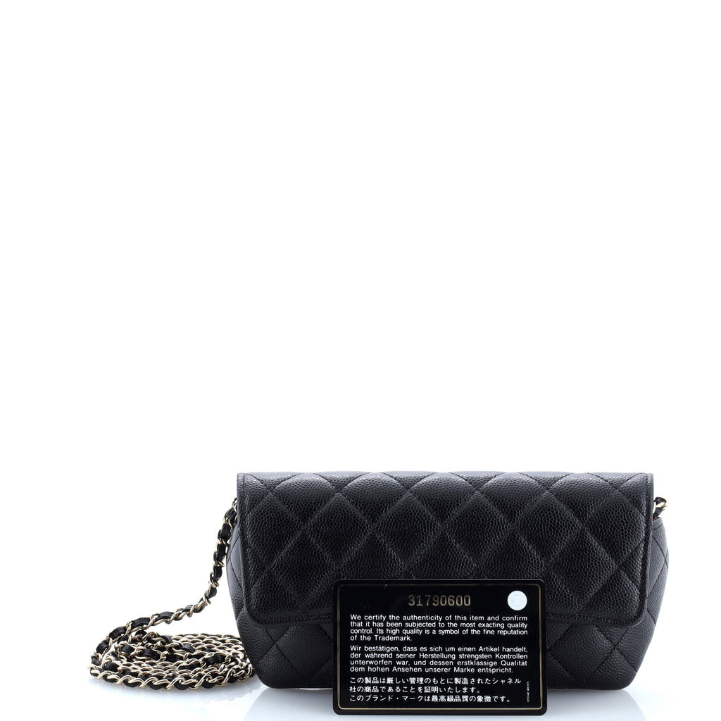 Classic Sunglasses Case with Chain Quilted Caviar