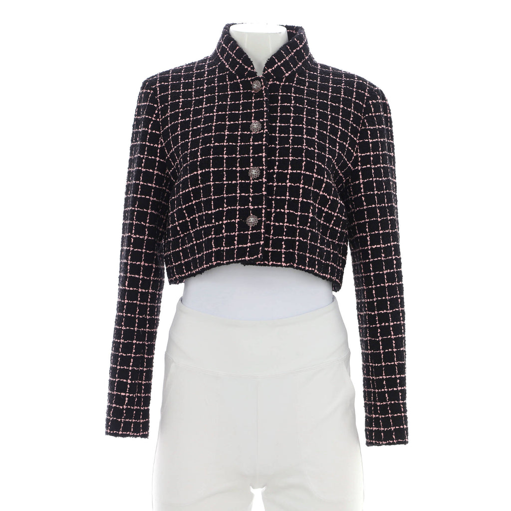 Women's Button Up Cropped Jacket Wool Blend