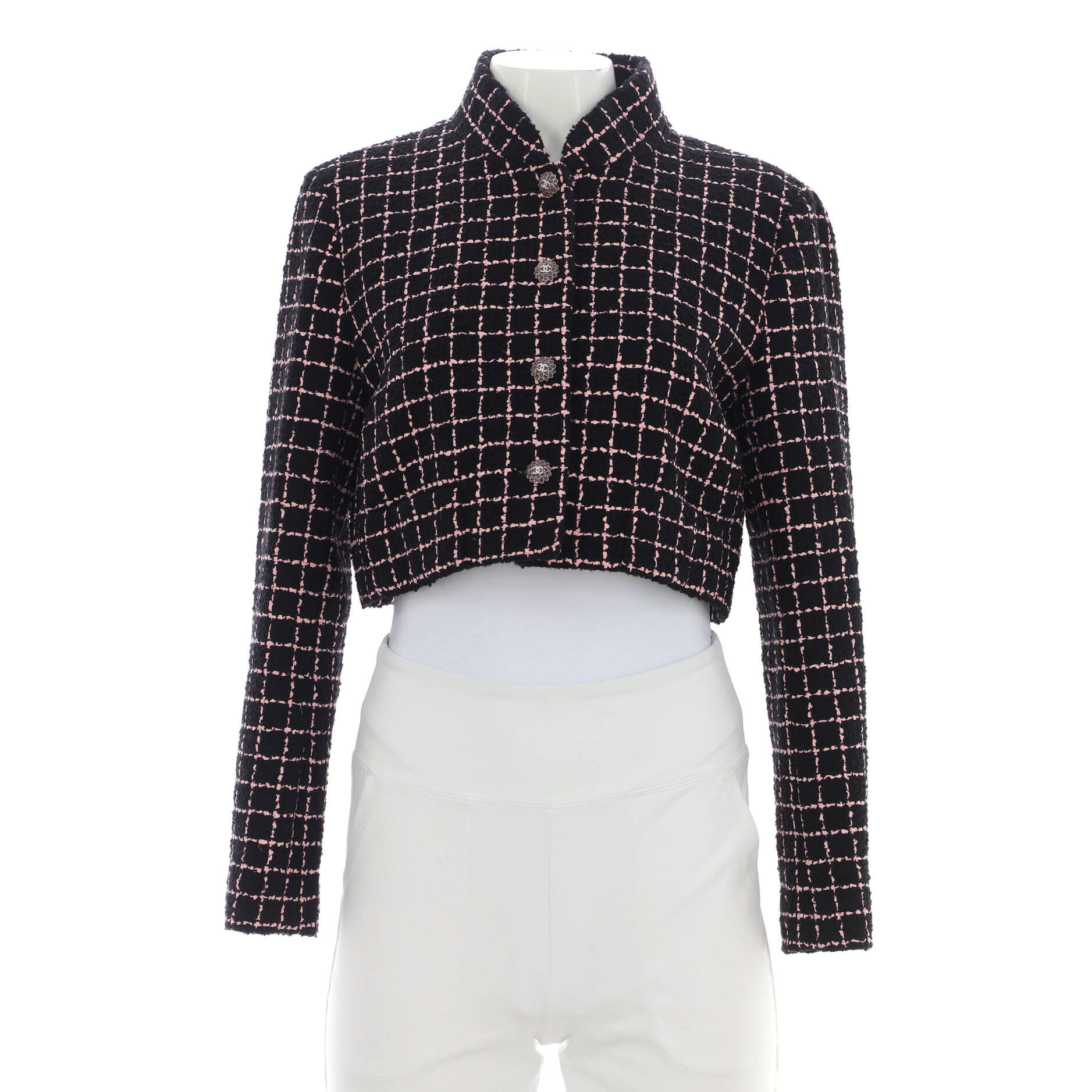 Women's Button Up Cropped Jacket Wool Blend