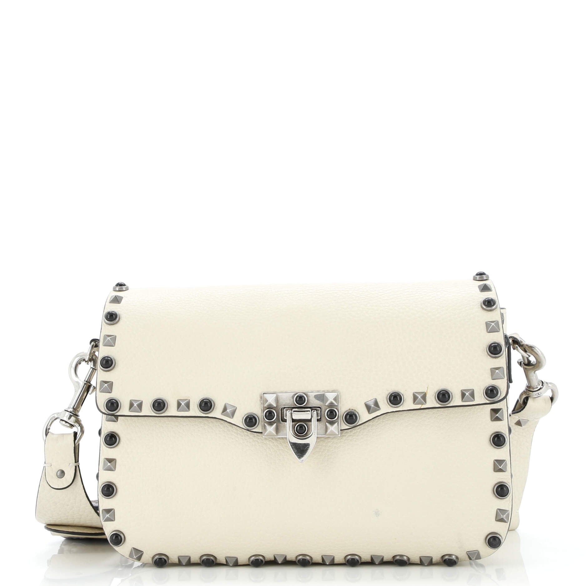 Rolling Rockstud Crossbody Bag Leather with Cabochons Medium