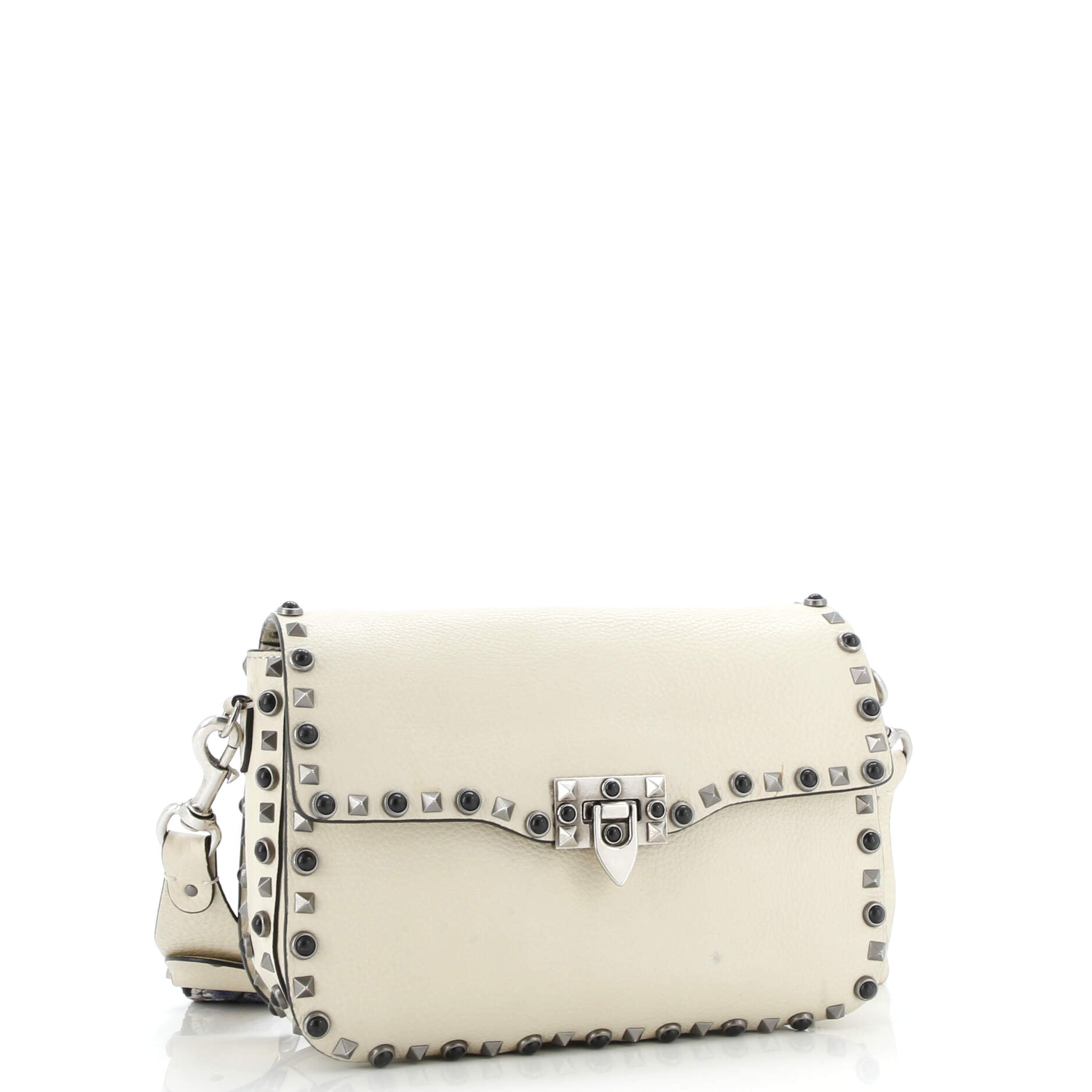 Rolling Rockstud Crossbody Bag Leather with Cabochons Medium