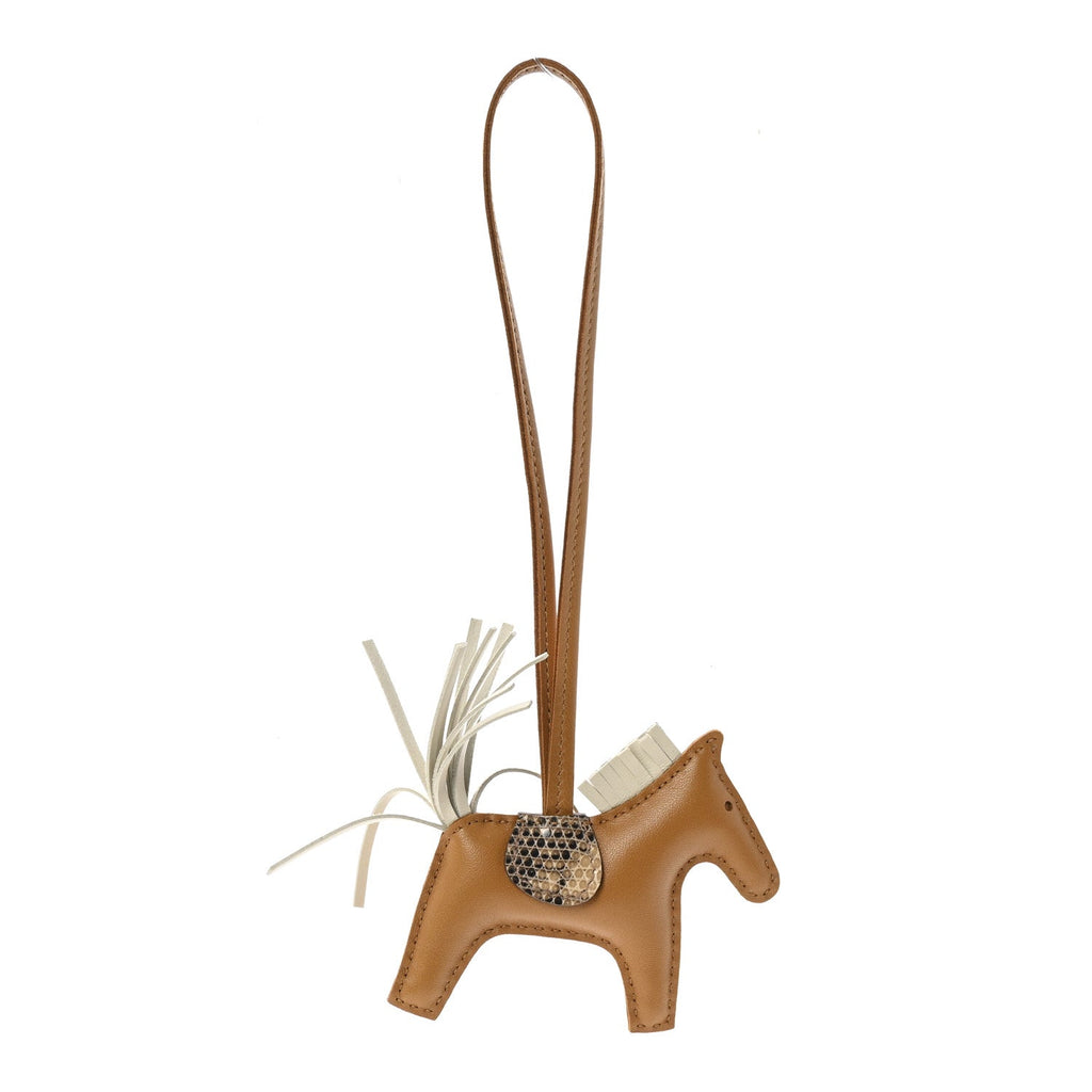 Milo Lambskin Lizard Touch Grigri Rodeo Horse Bag Charm PM Sesame Craie Desert