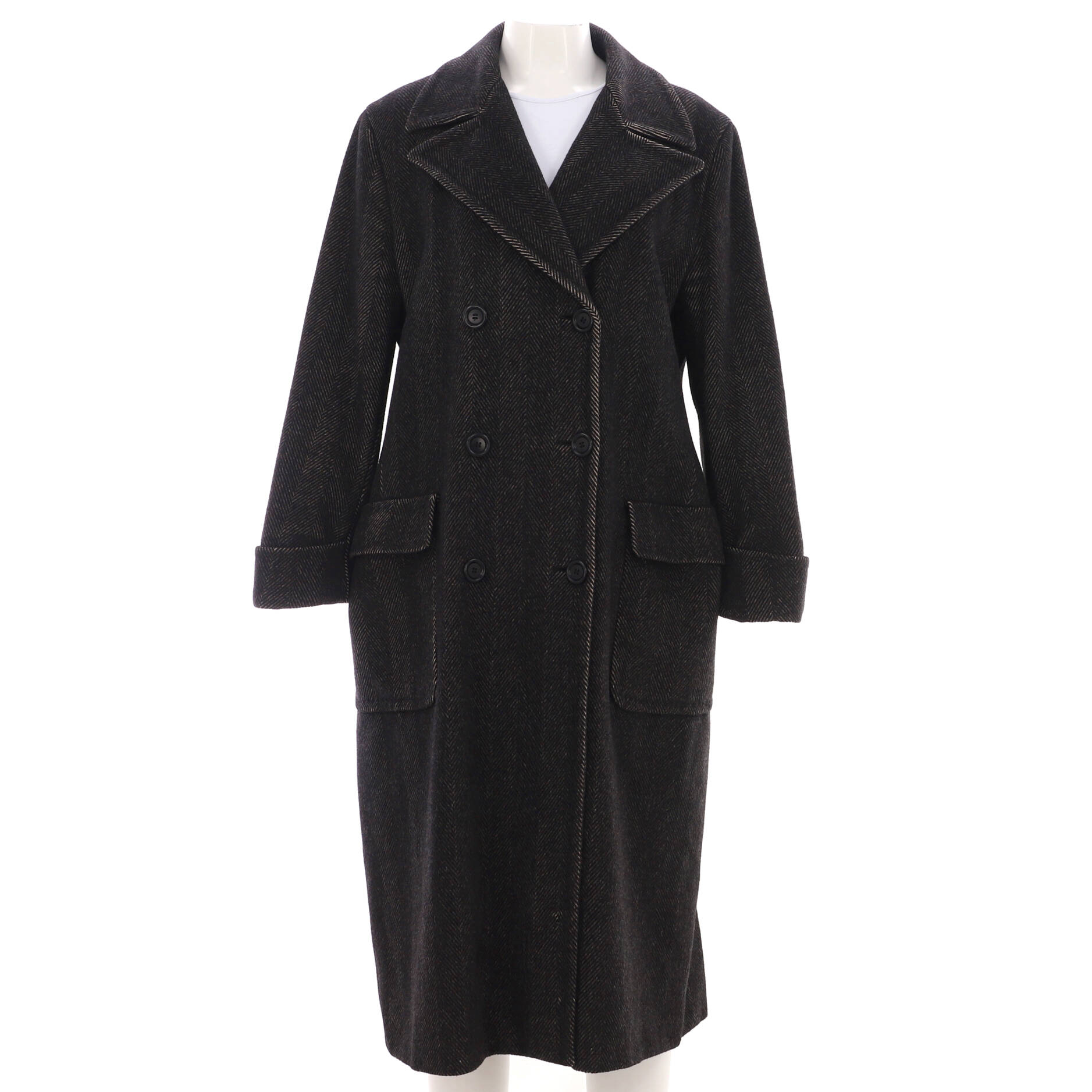 Women's Two Pocket Double Breasted Coat Alpaca Blend