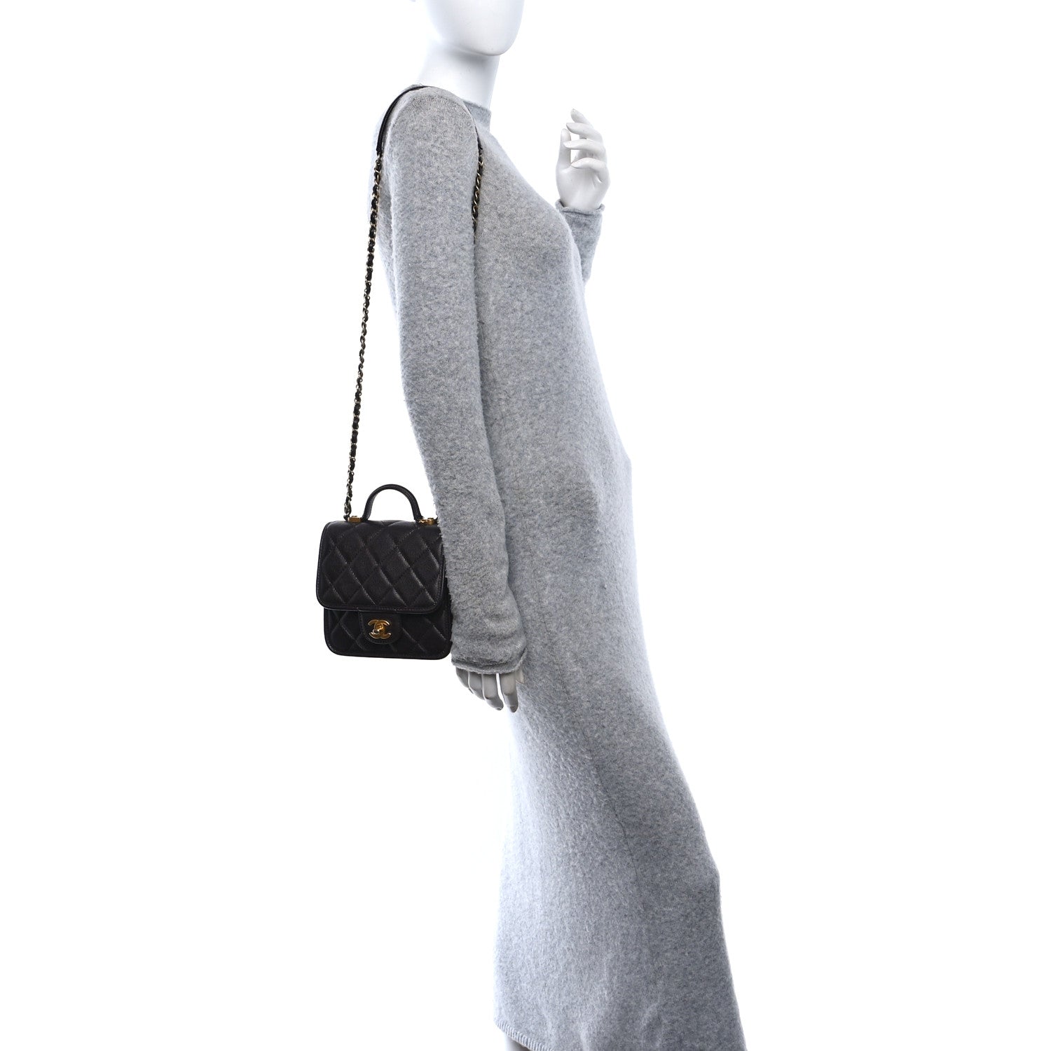 Caviar School Memory Mini Top Handle Flap  Burgundy