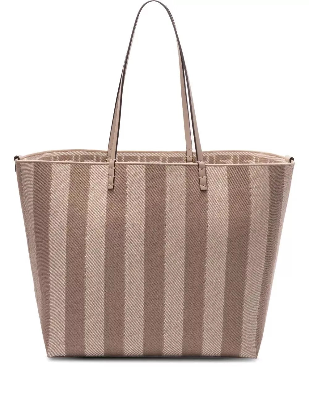 pequin striped and ff fabric roll large reversible shopper