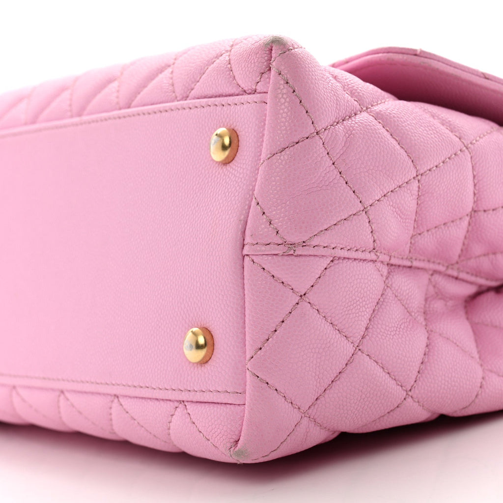 Caviar Quilted Small Coco Chain Handle Flap Lilac