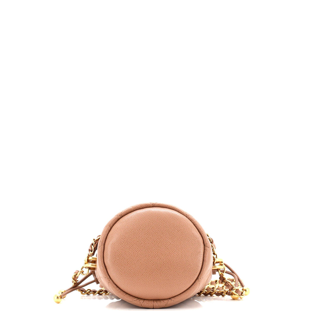 Coco First Bucket Clutch With Chain Quilted Caviar Mini