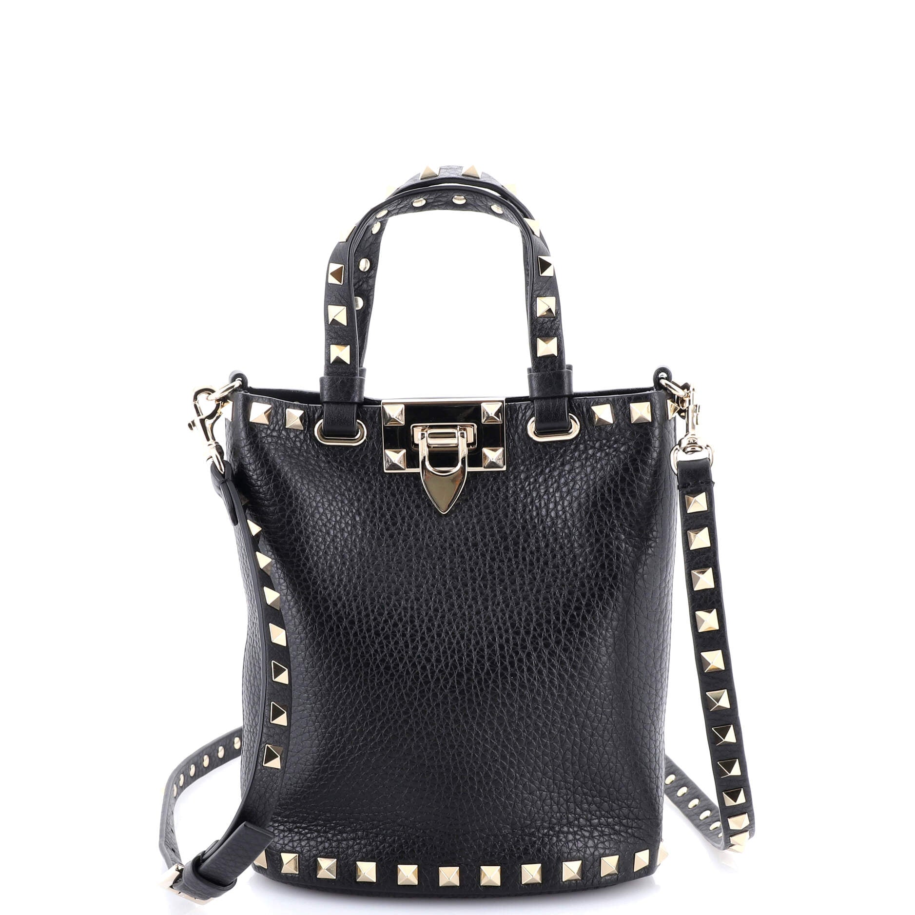 Rockstud Bucket Crossbody Bag Leather Mini