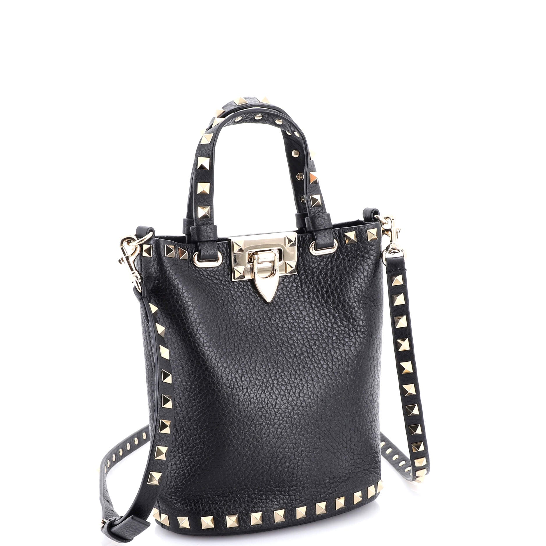 Rockstud Bucket Crossbody Bag Leather Mini