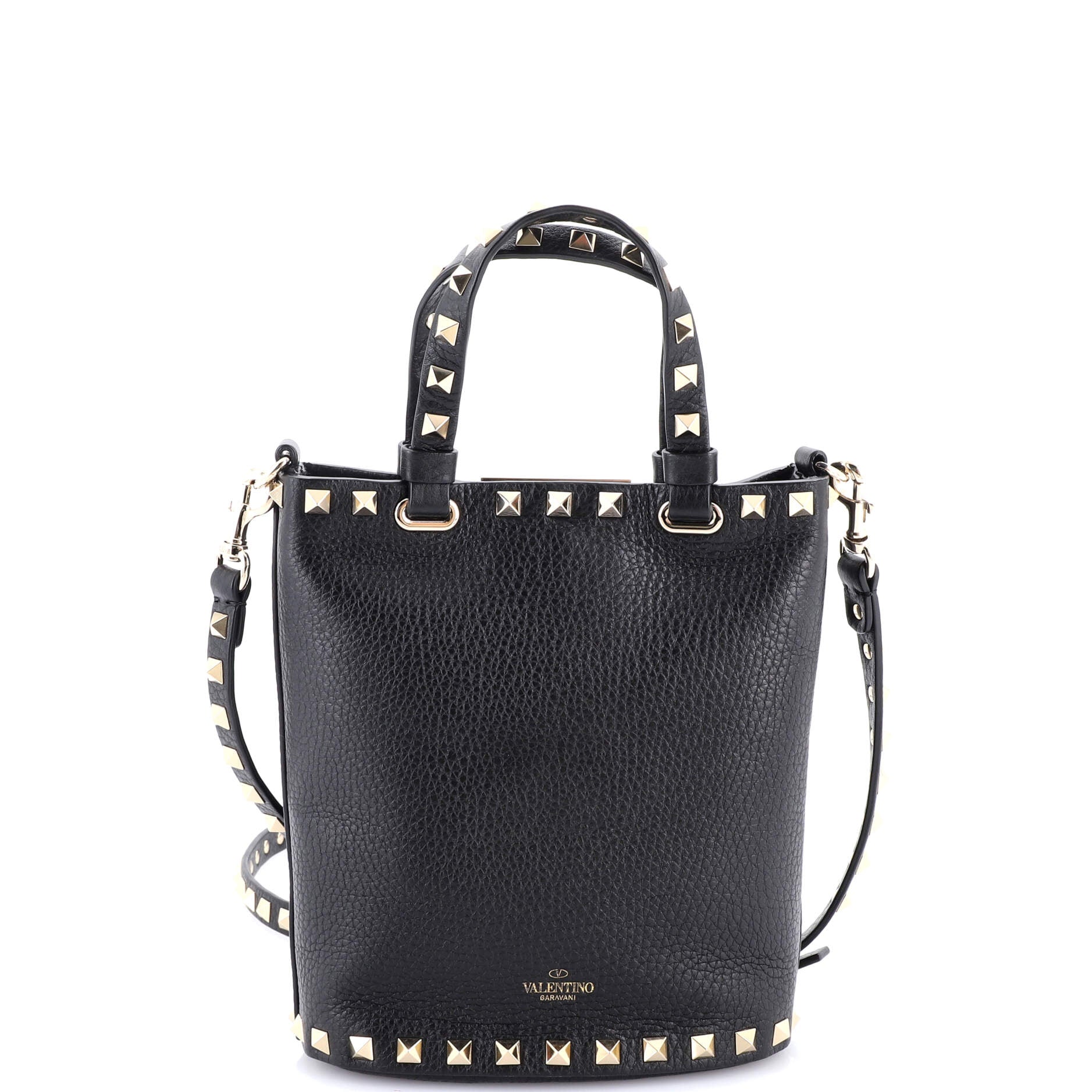 Rockstud Bucket Crossbody Bag Leather Mini