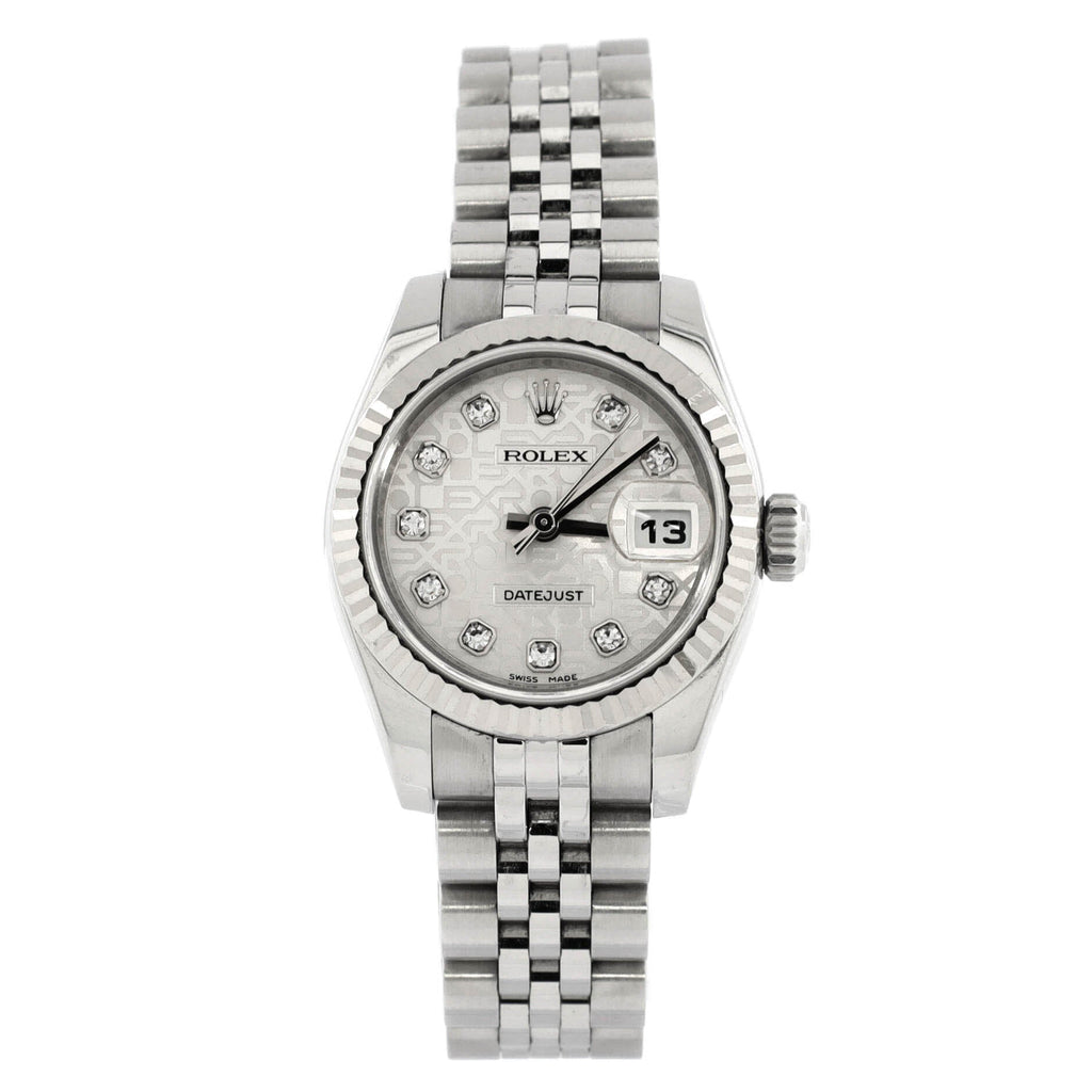 Oyster Perpetual Datejust Automatic Watch Stainless Steel and White Gold with Diamond Markers 26