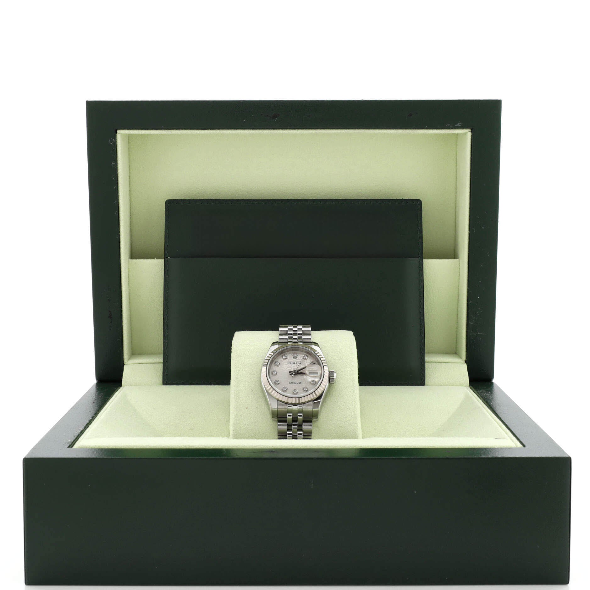 Oyster Perpetual Datejust Automatic Watch Stainless Steel and White Gold with Diamond Markers 26