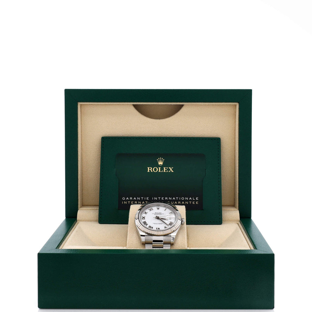 Oyster Perpetual Datejust Automatic Watch Stainless Steel and White Gold 41