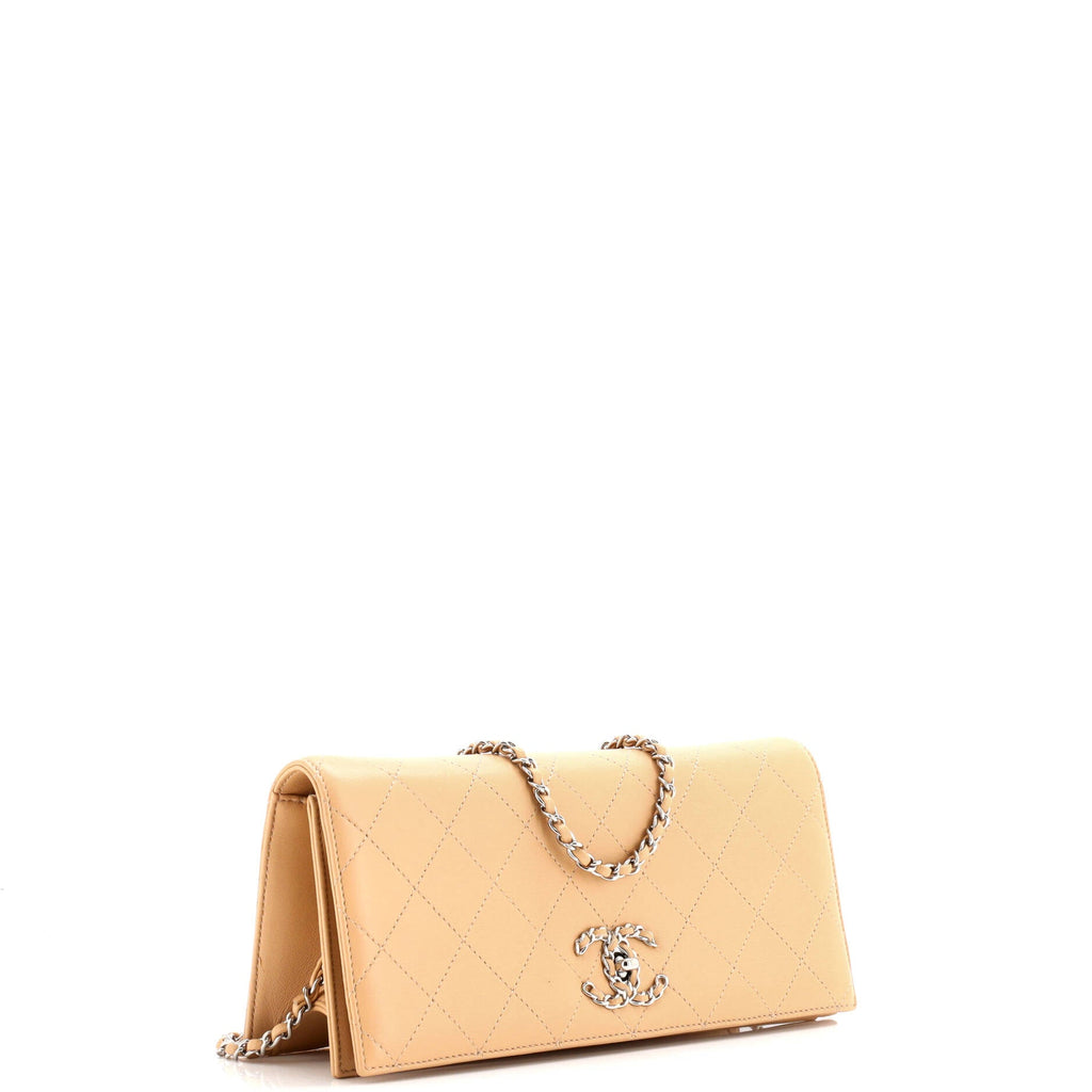 Woven Chain CC Clutch with Chain Quilted Lambskin Mini