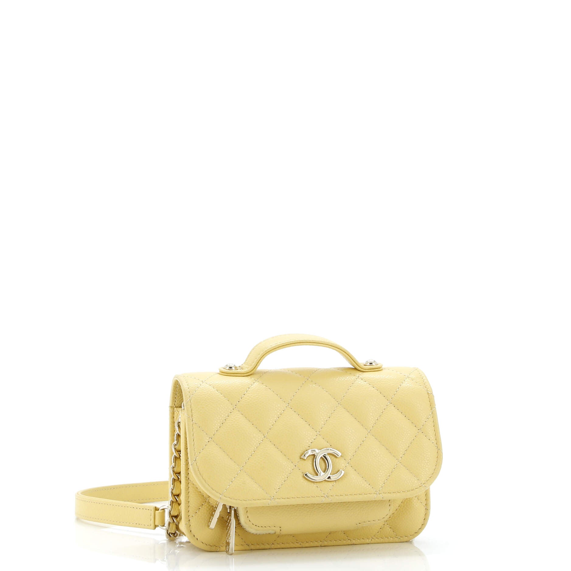 Business Affinity Flap Clutch with Chain Quilted Caviar