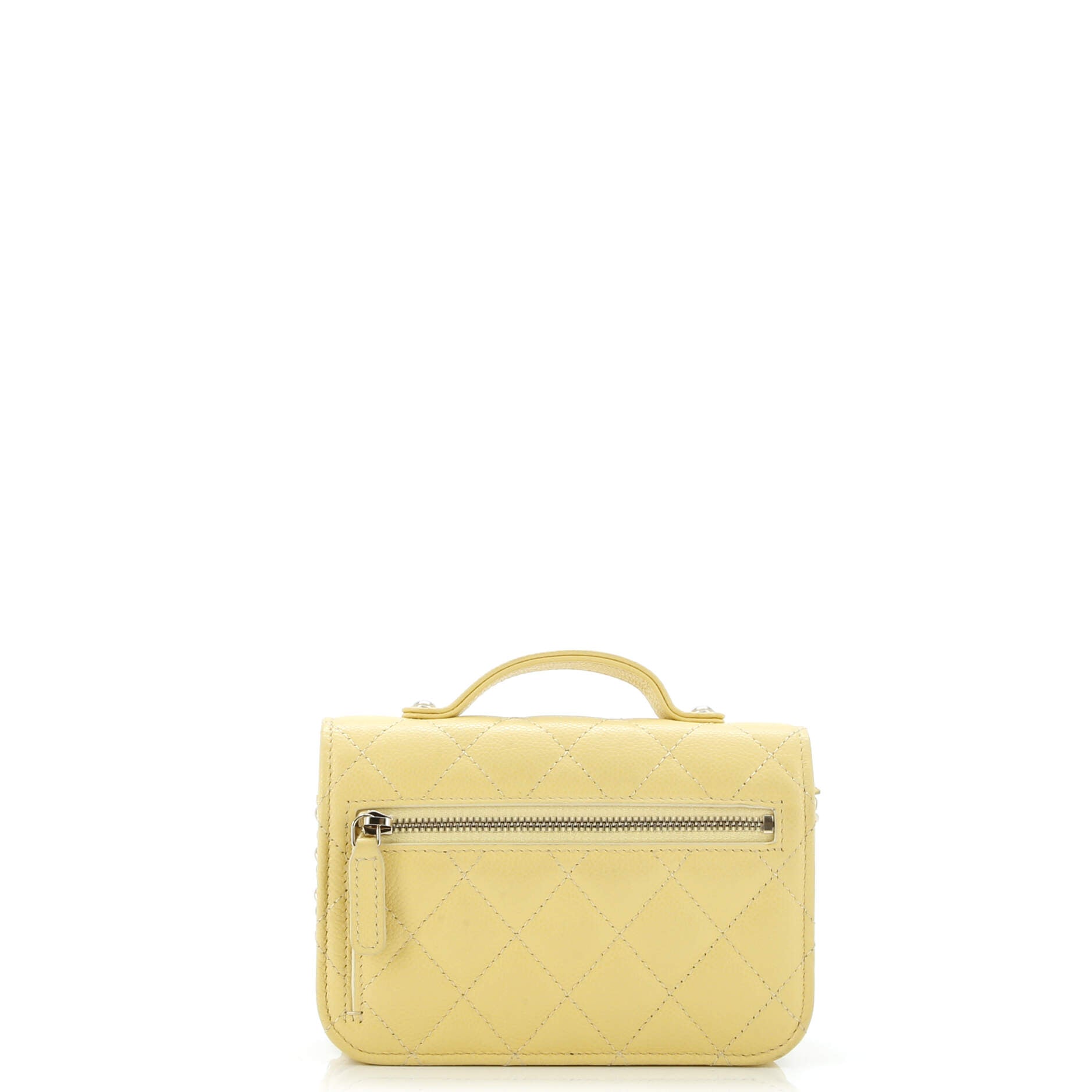 Business Affinity Flap Clutch with Chain Quilted Caviar