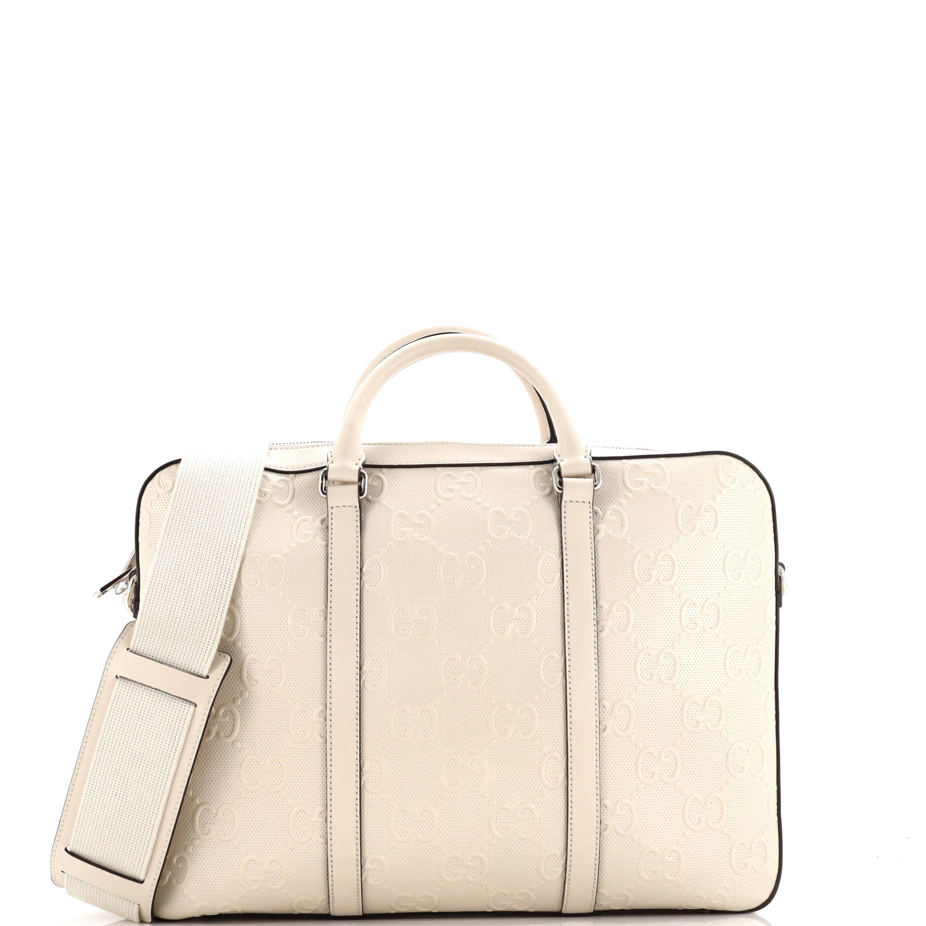 Briefcase GG Embossed Perforated Leather Medium