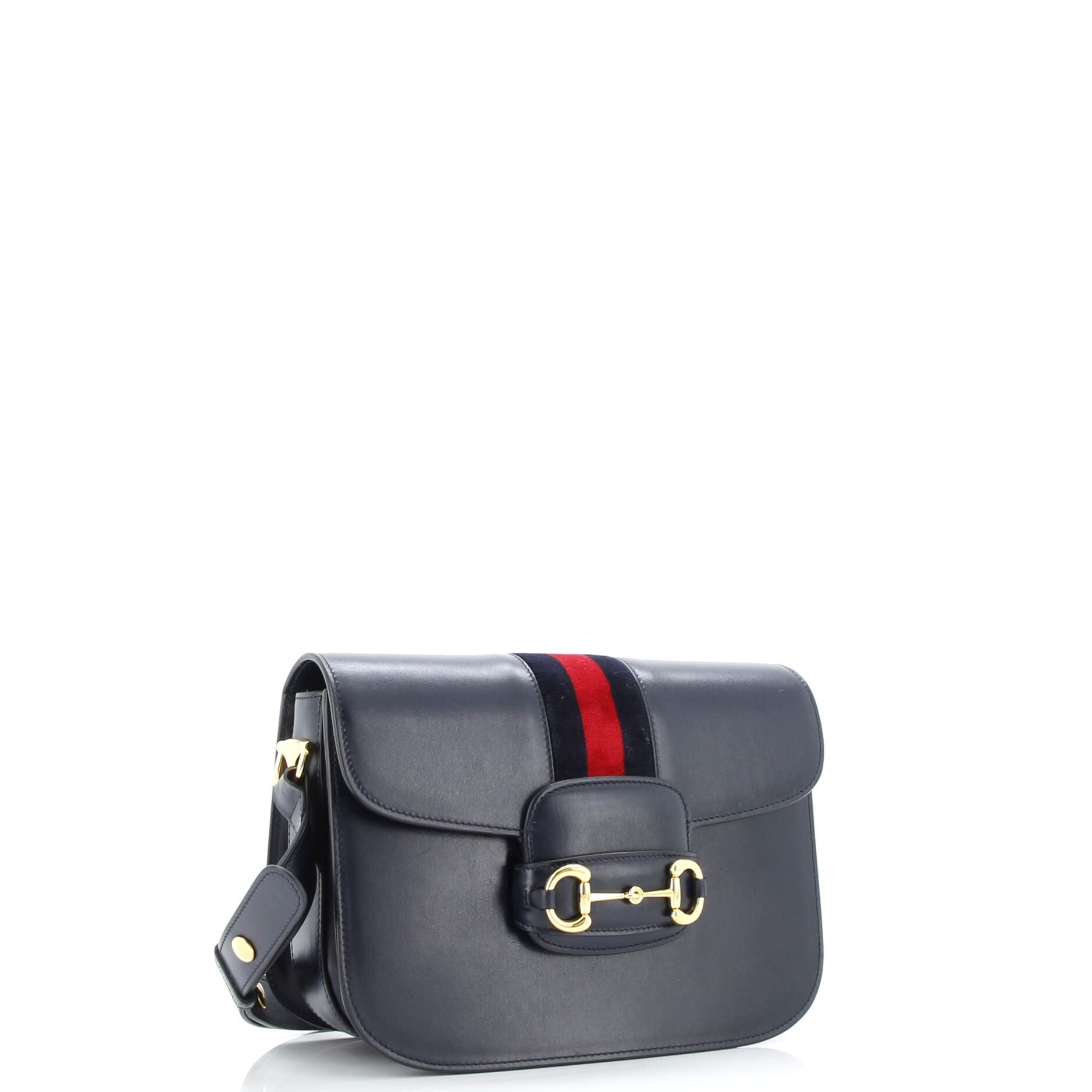 Horsebit 1955 Shoulder Bag Leather with Web Velvet Detail Small