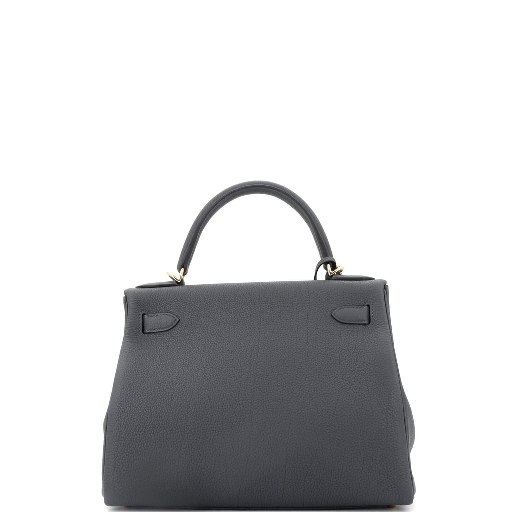 Kelly Handbag Grey Togo with Permabrass Hardware 28