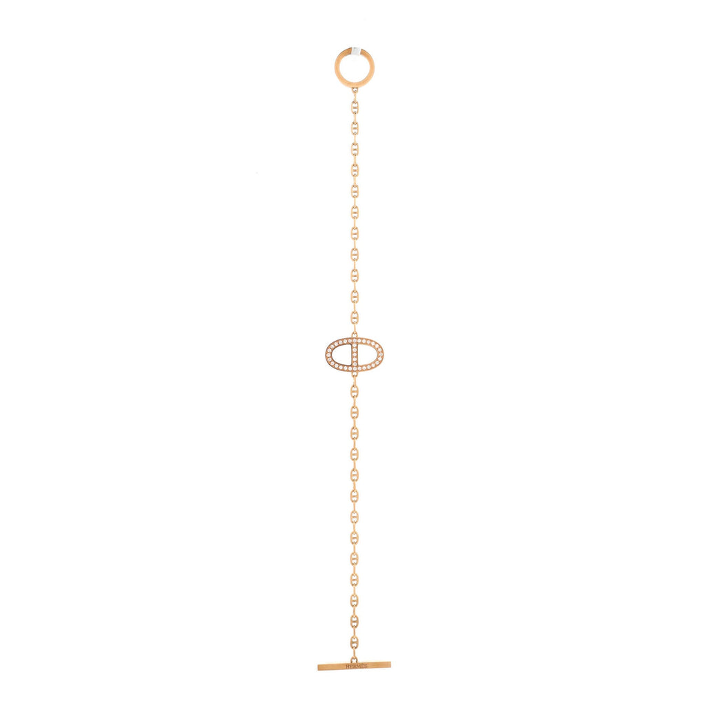 Chaine d'Ancre Contour Bracelet 18K Rose Gold with Diamonds