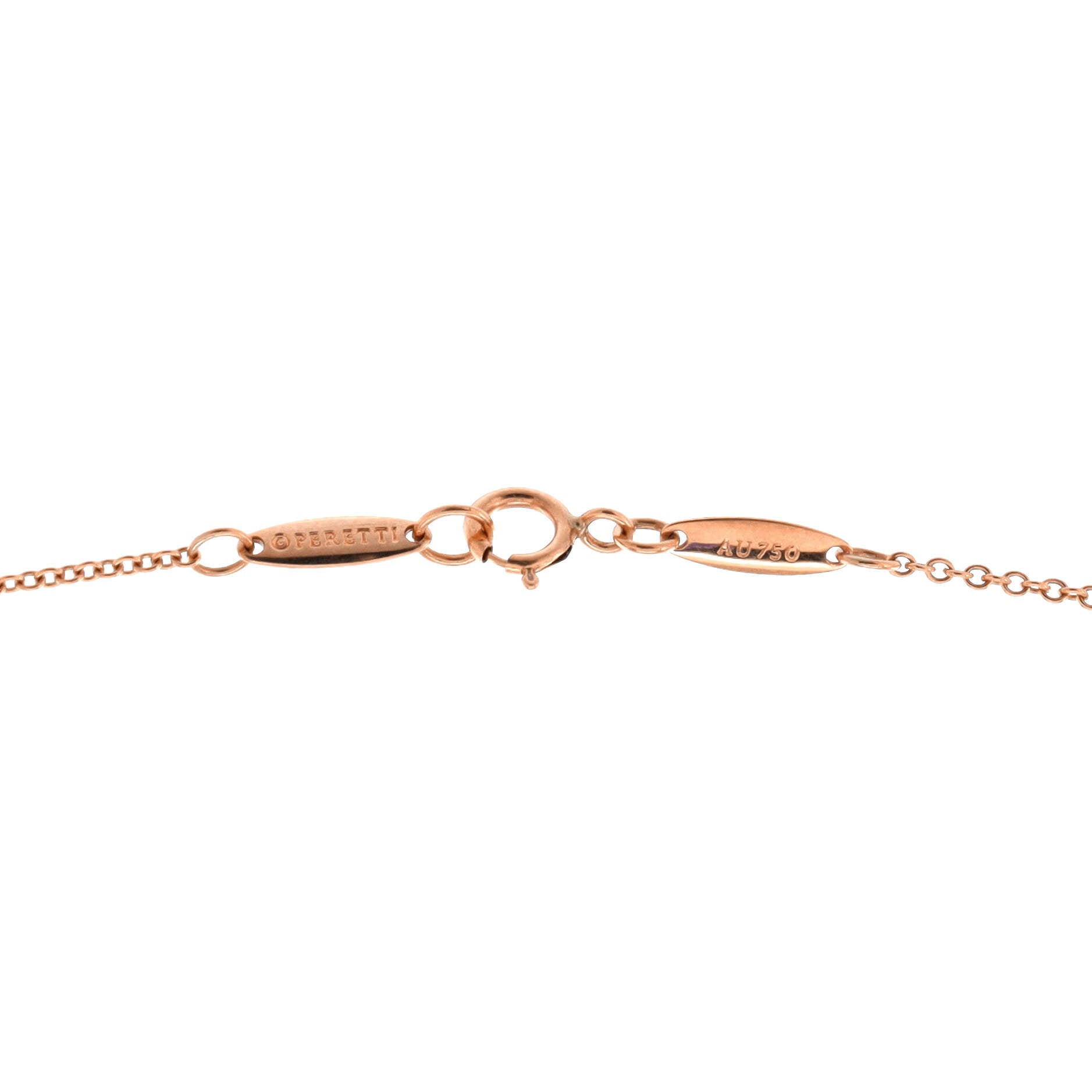 Elsa Peretti Open Heart Pendant Necklace 18K Rose Gold 11mm