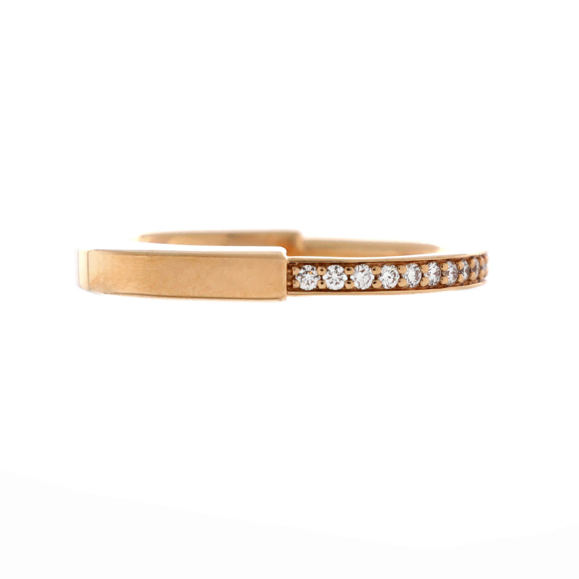 Lock Ring 18K Rose Gold with Diamonds