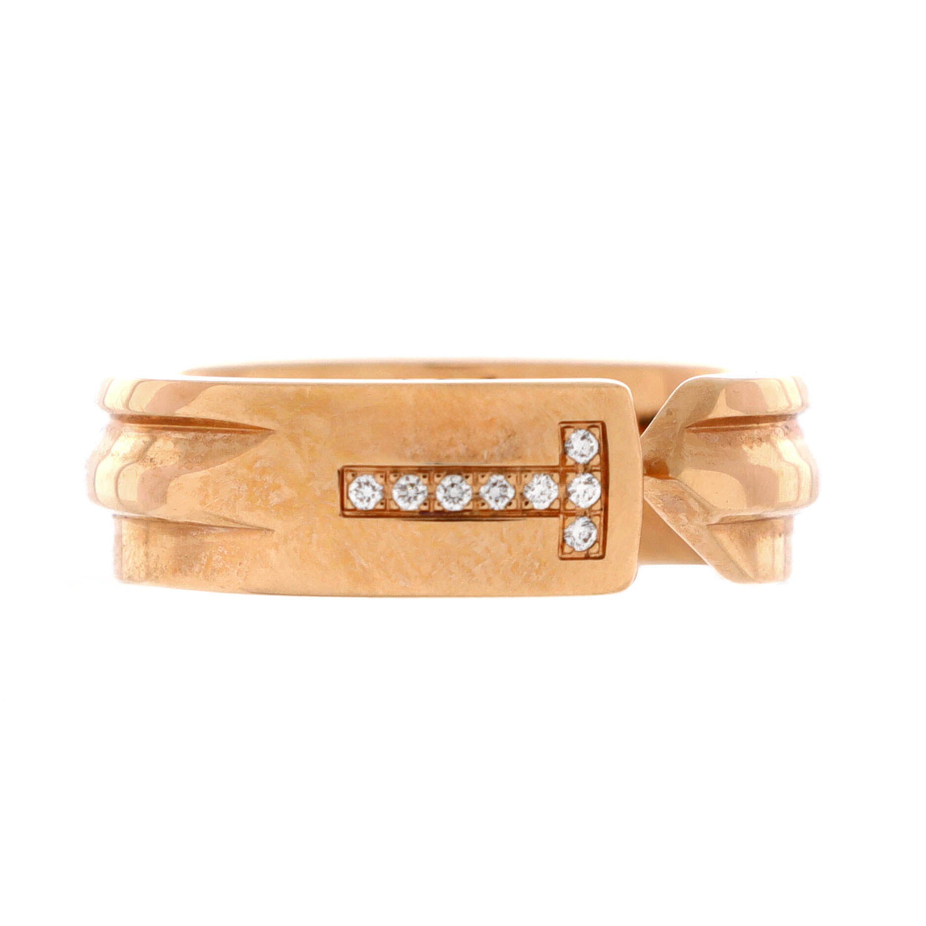 Modern Keys Ring 18K Rose Gold and Diamonds