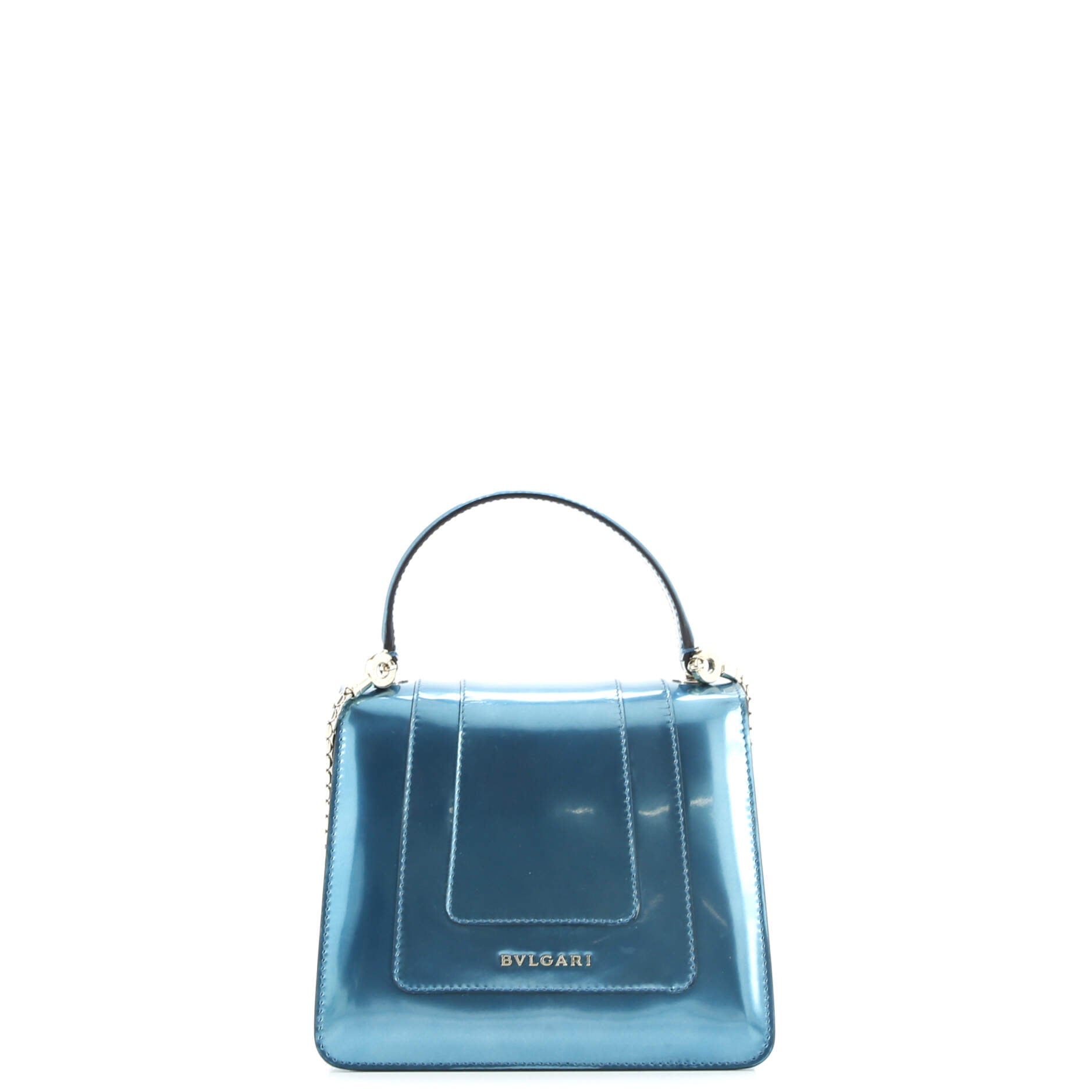 Serpenti Forever Square Shoulder Bag Metallic Leather Small