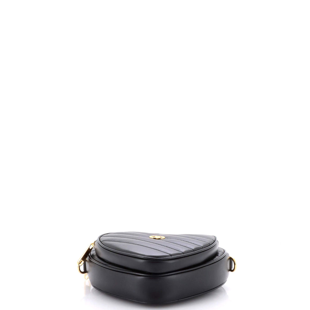 Interlocking G Heart Shoulder Bag Diagonal Quilted Leather Mini