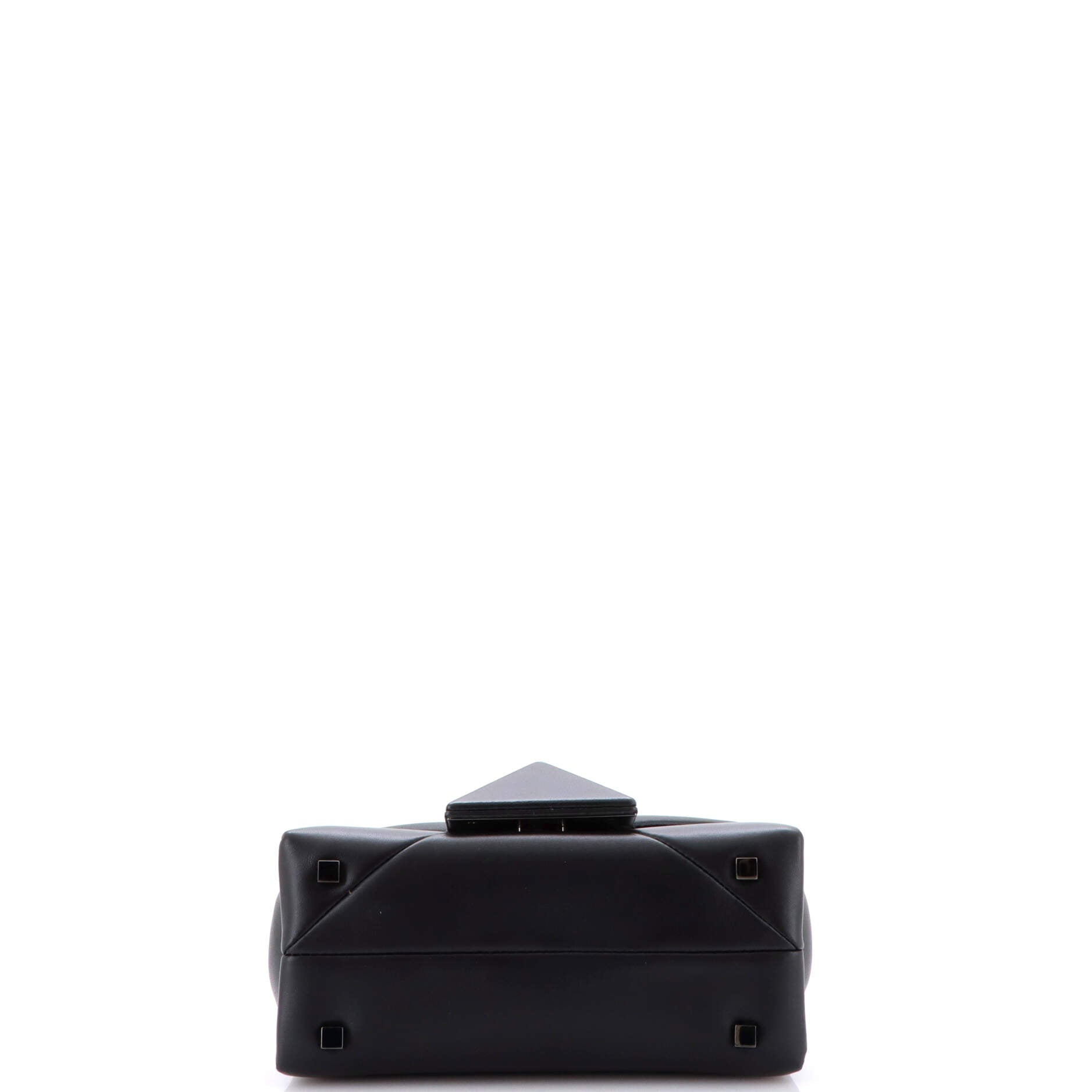 One Stud Top Handle Flap Bag Leather Mini