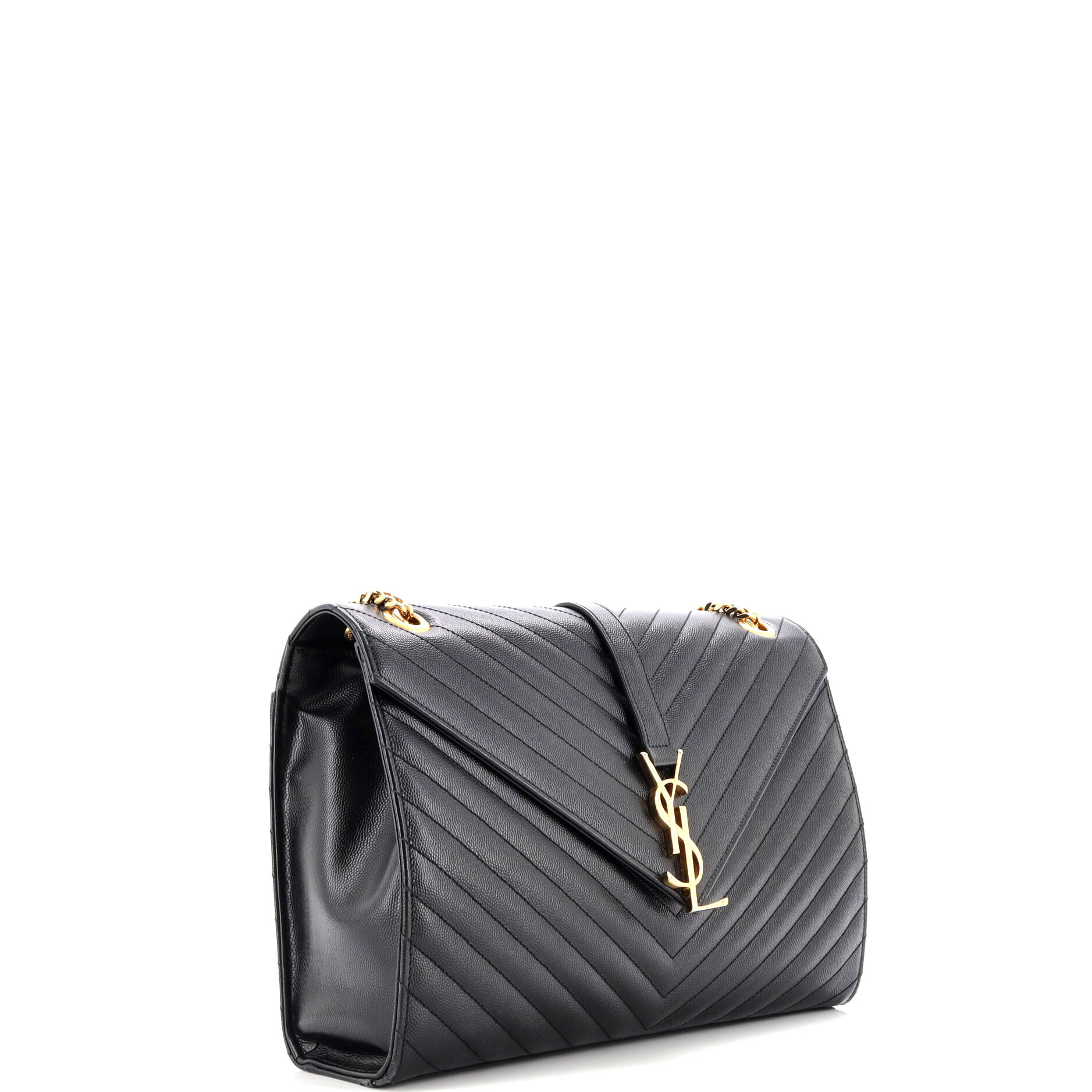 Classic Monogram Envelope Satchel Matelasse Chevron Leather Large