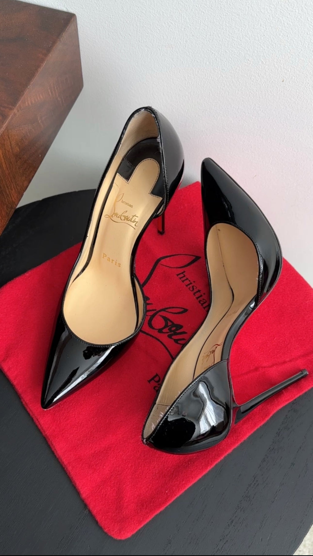 Christian Louboutin Iriza Black Patent 100 Pumps - EU 37.5