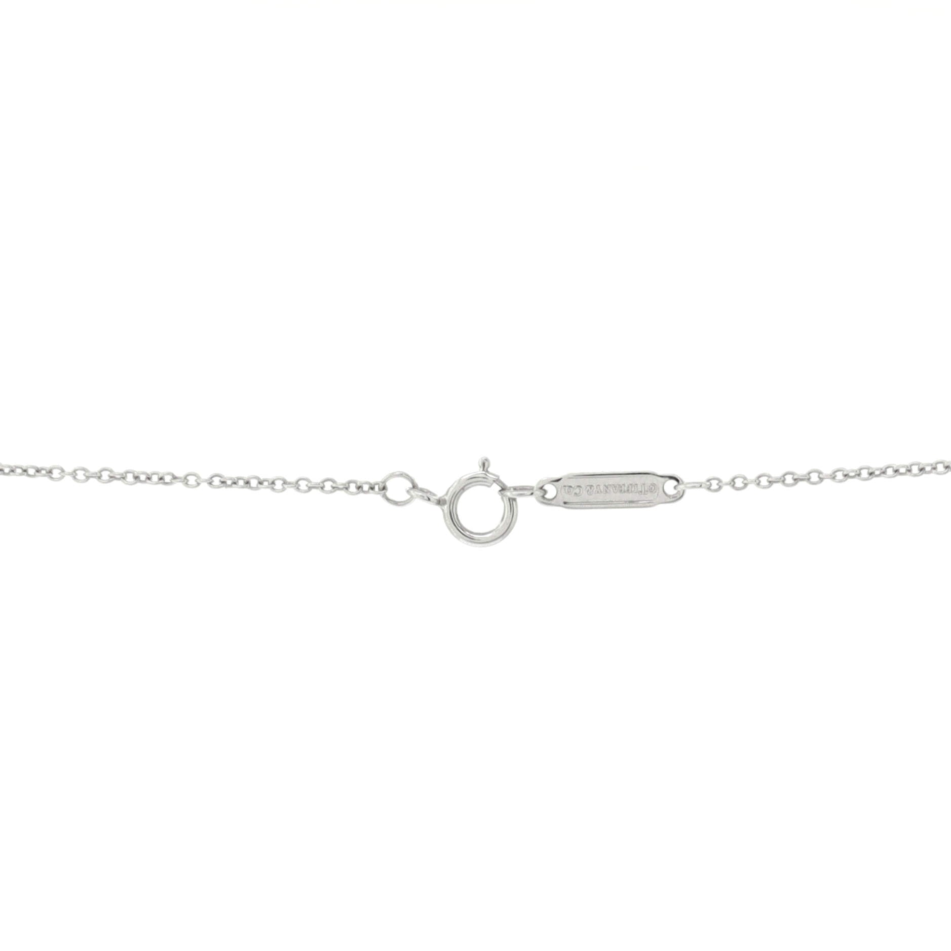 T Circle Pendant Necklace 18K White Gold with Diamonds Large