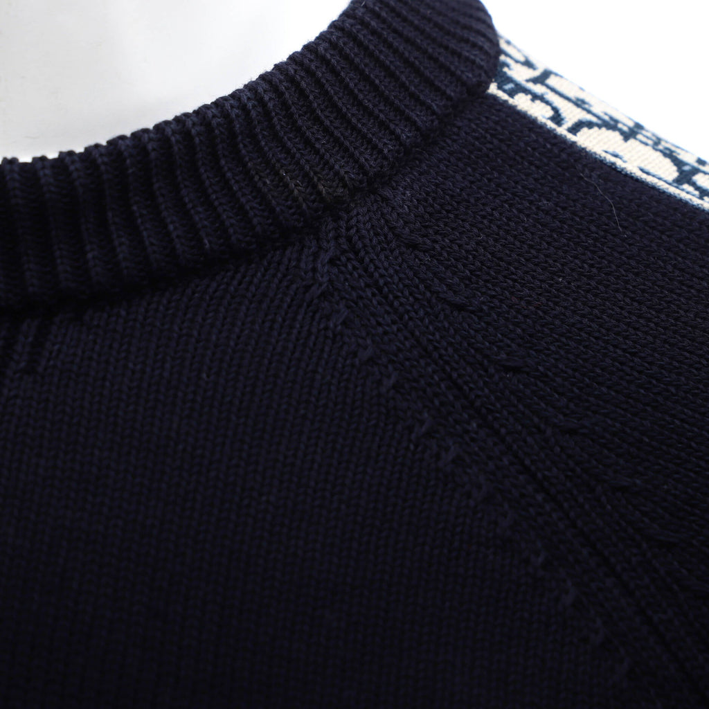 Men's Oblique Trim Crewneck Sweater Cotton
