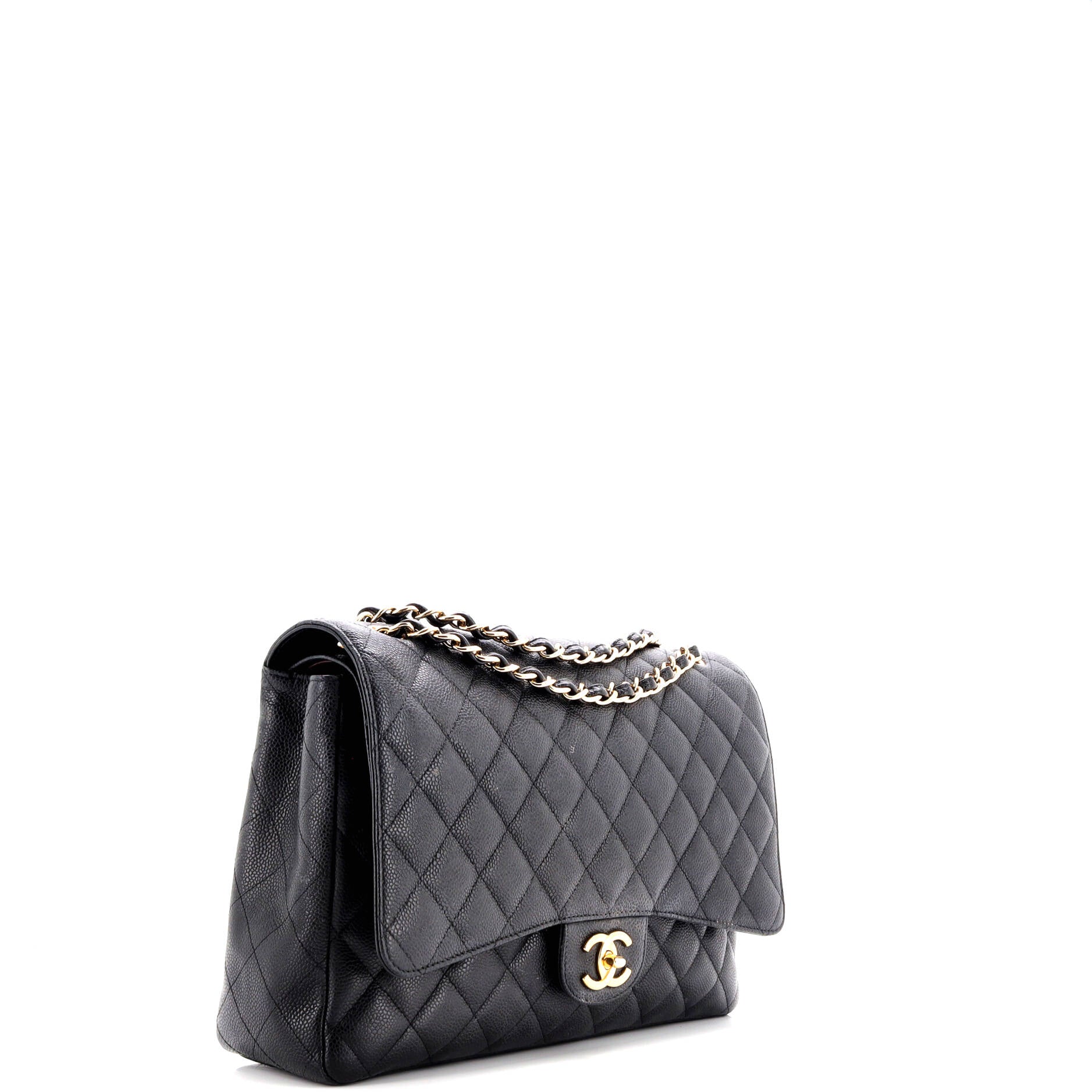 Classic Double Flap Bag Quilted Caviar Maxi