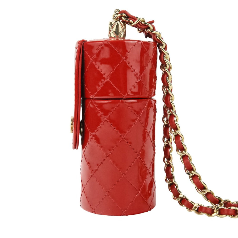Chanel Matelassé Patent Leather 2way Chain Lip Case Necklace