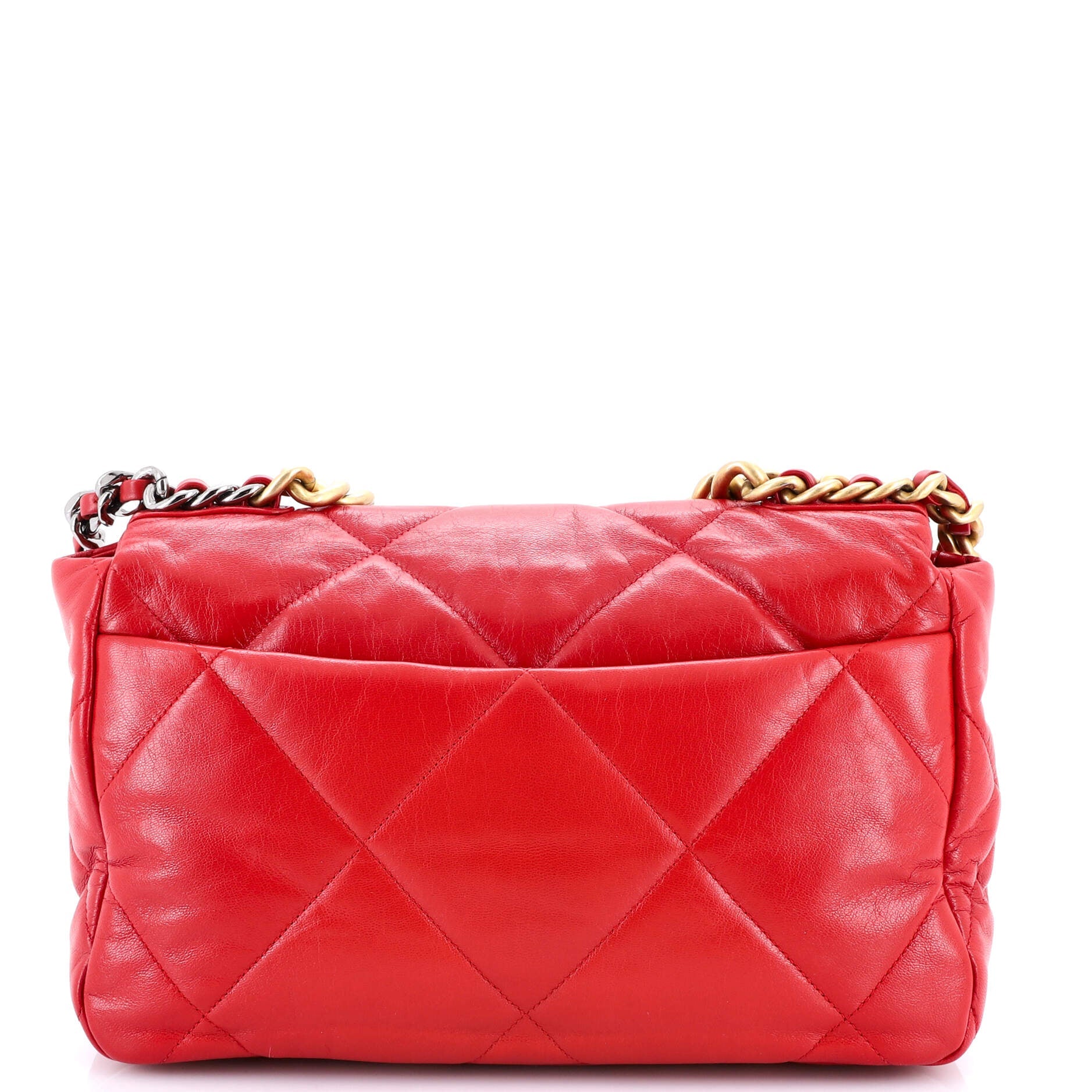 19 Flap Bag Quilted Leather Large