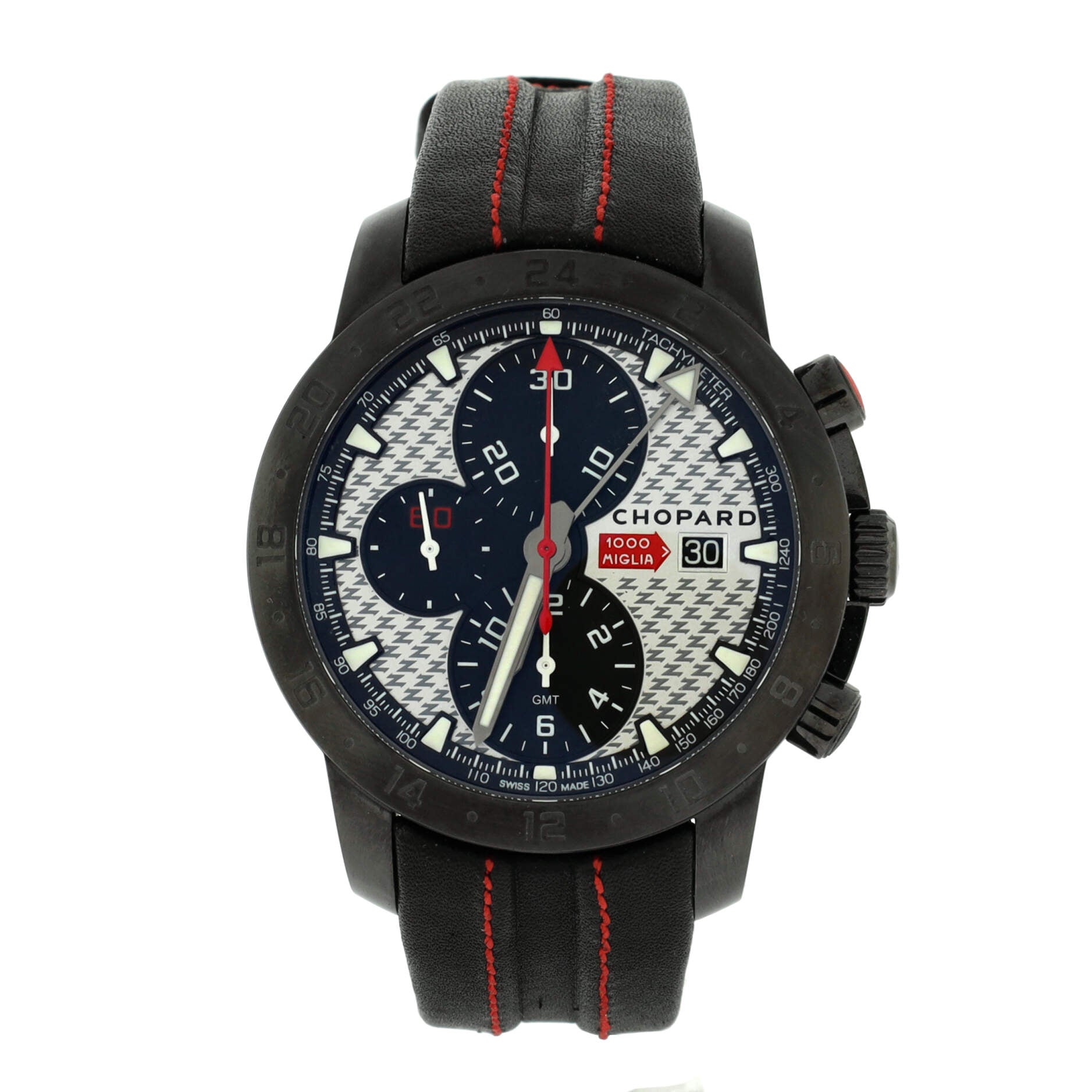 Mille Miglia Zagato Chronograph Automatic Watch PVD Coated Stainless Steel and Leather 42