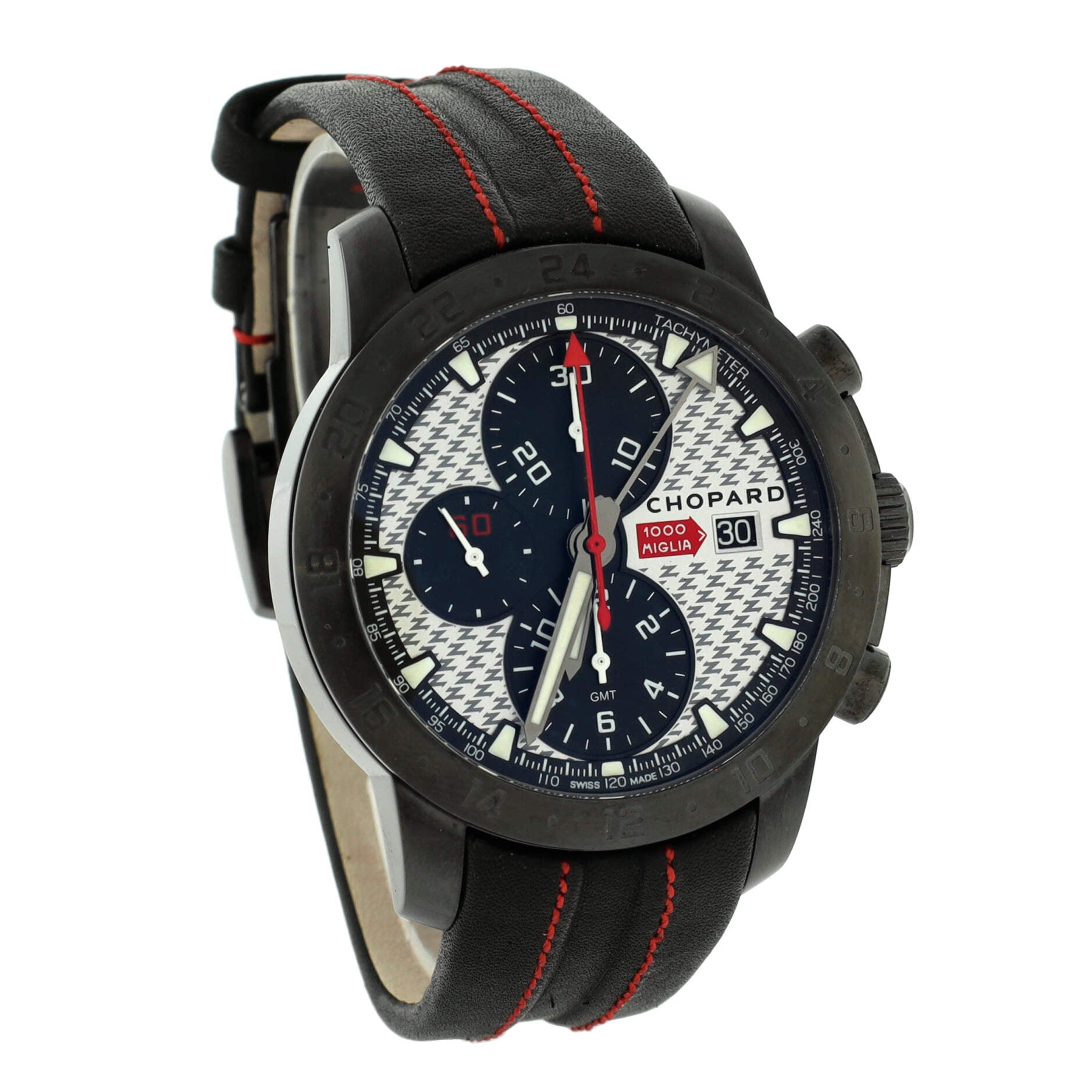 Mille Miglia Zagato Chronograph Automatic Watch PVD Coated Stainless Steel and Leather 42