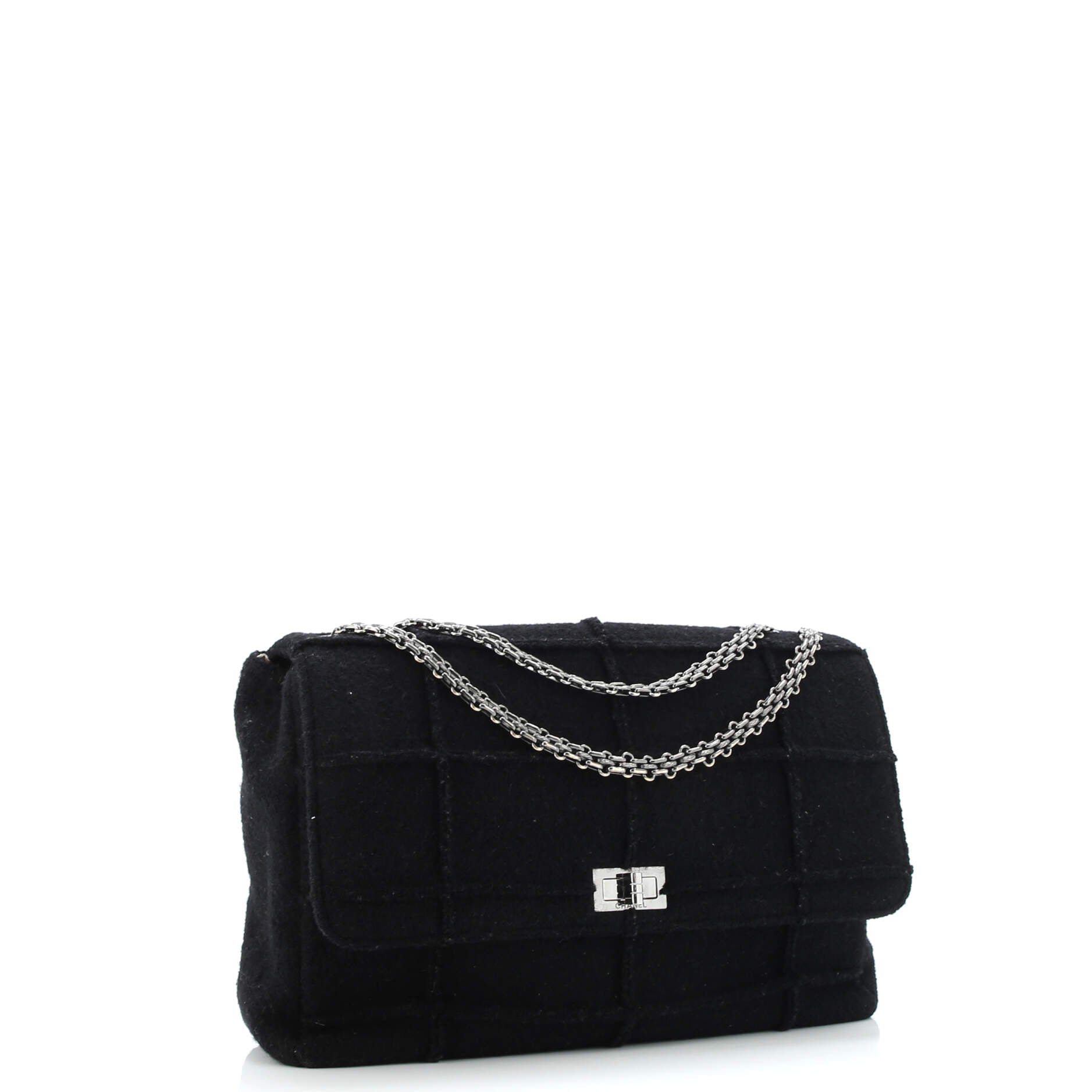 Chocolate Bar Mademoiselle Flap Bag Quilted Wool Jumbo
