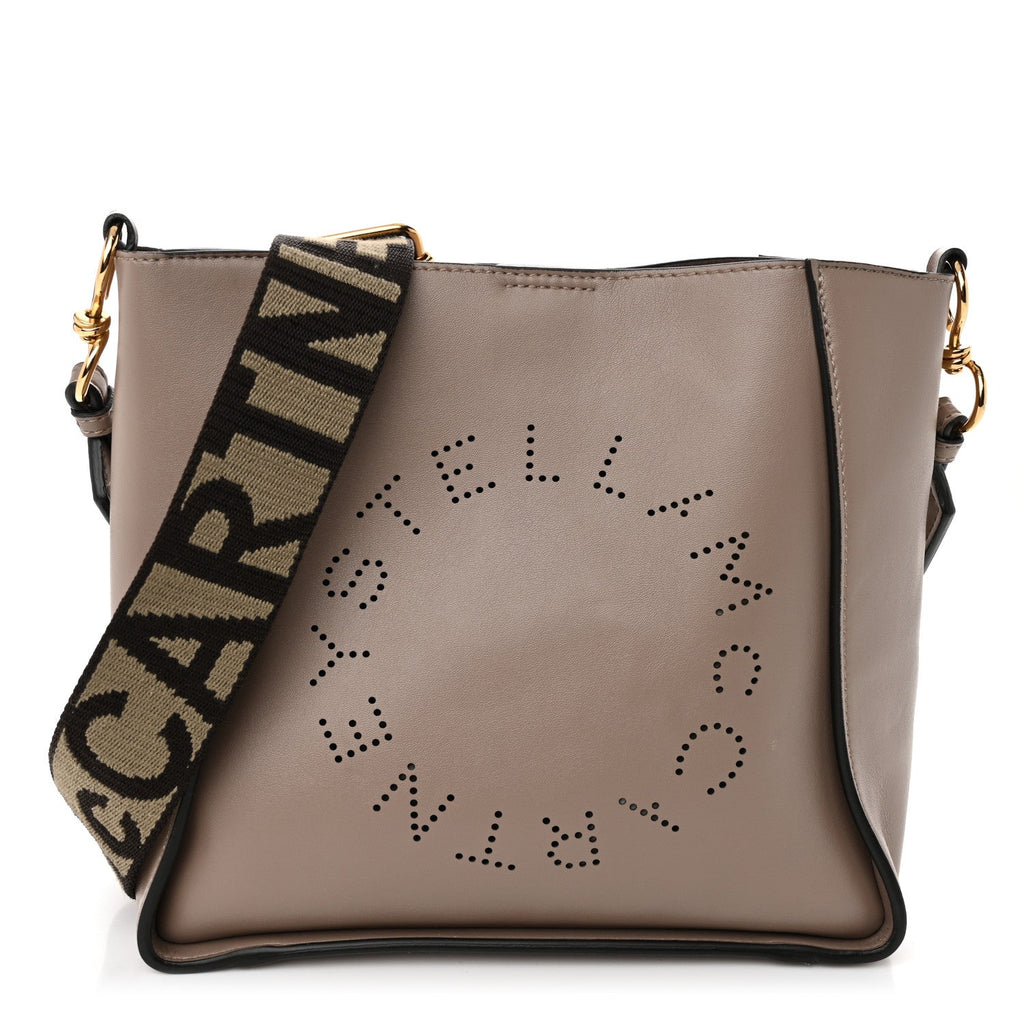 Eco Alter Nappa Perforated Logo Mini Crossbody Dark Taupe