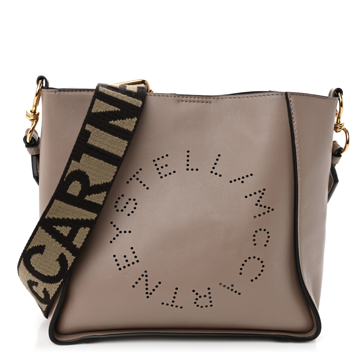 Eco Alter Nappa Perforated Logo Mini Crossbody Dark Taupe