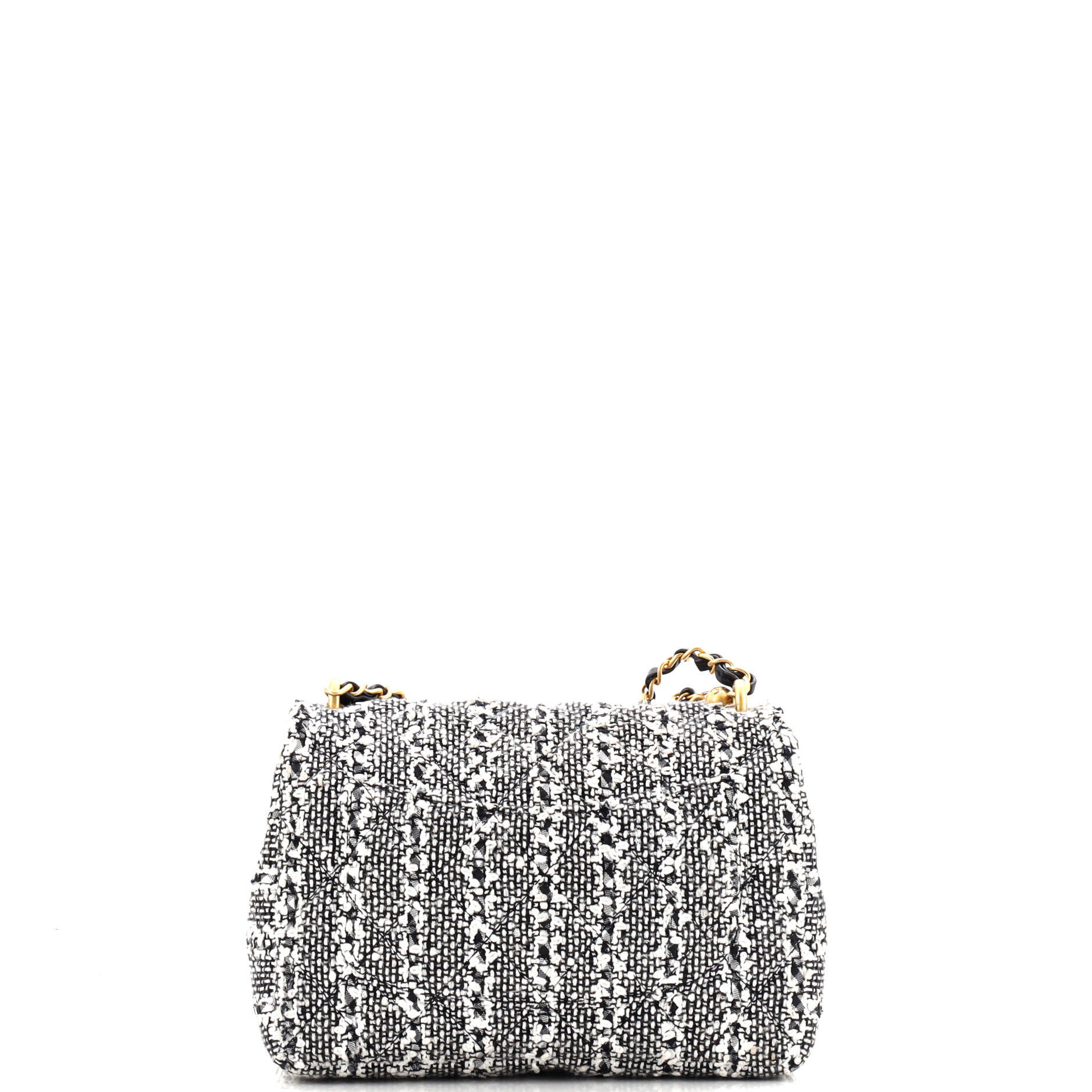 Pearl Chain CC Flap Bag Quilted Tweed Mini