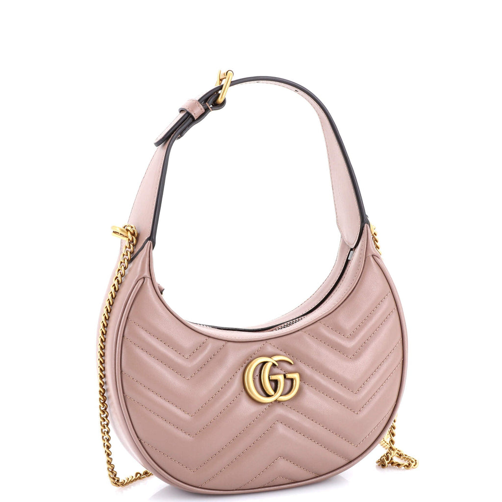 GG Marmont Half Moon Hobo Matelasse Leather Mini