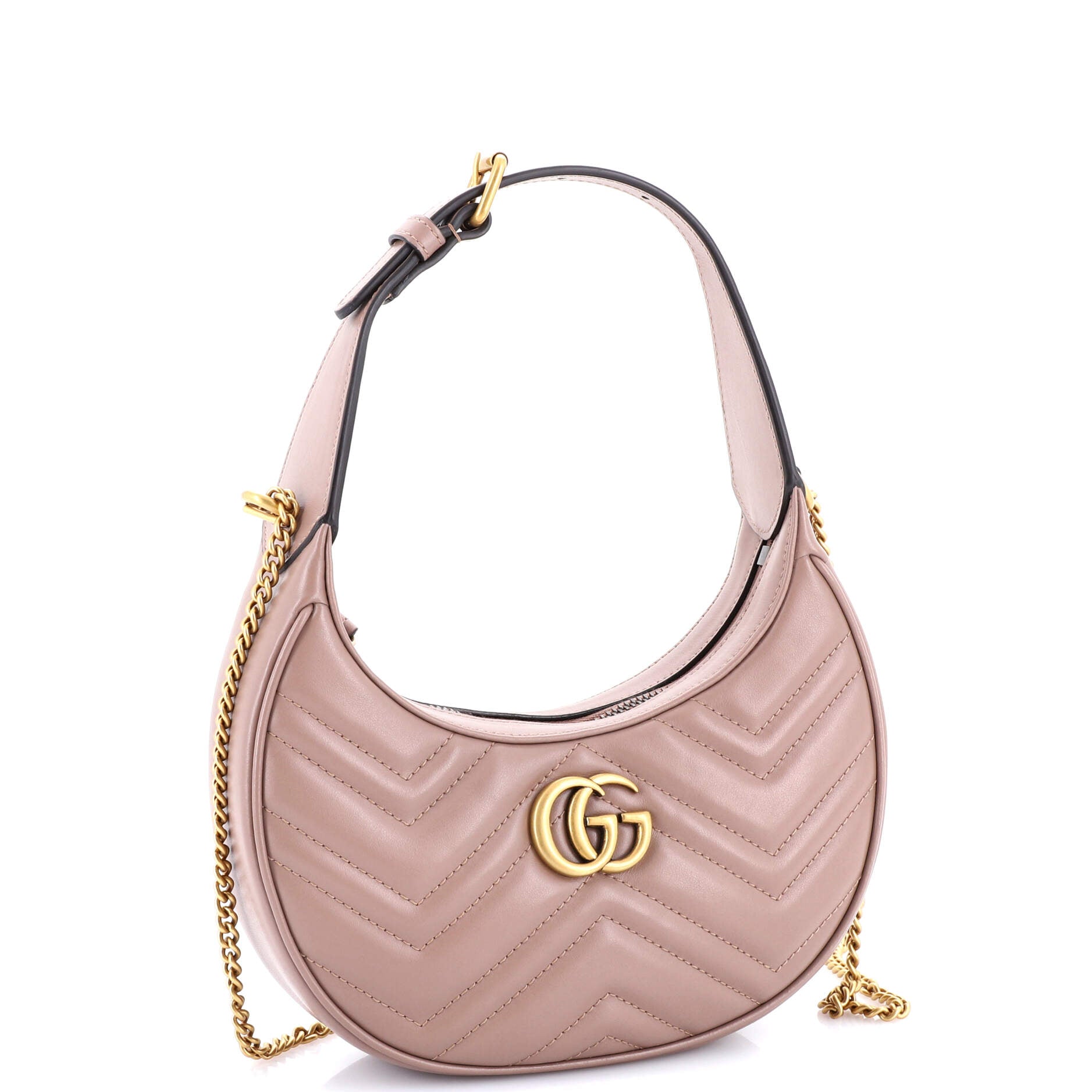 GG Marmont Half Moon Hobo Matelasse Leather Mini