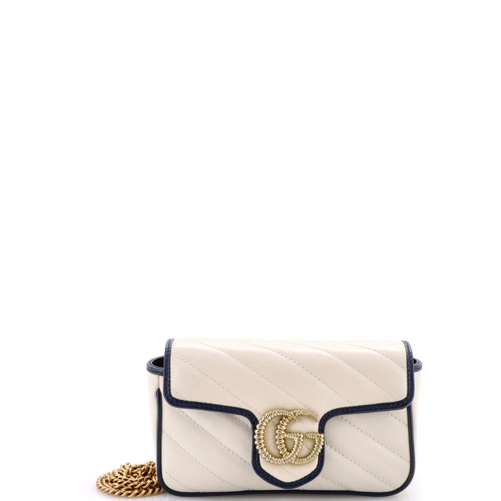 GG Marmont Flap Bag Diagonal Quilted Leather Super Mini