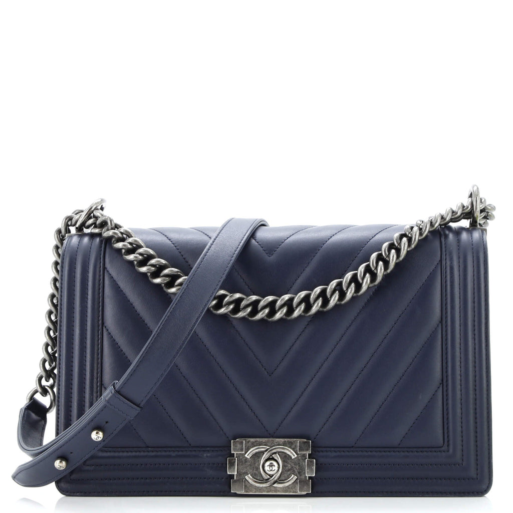 Boy Flap Bag Chevron Lambskin New Medium
