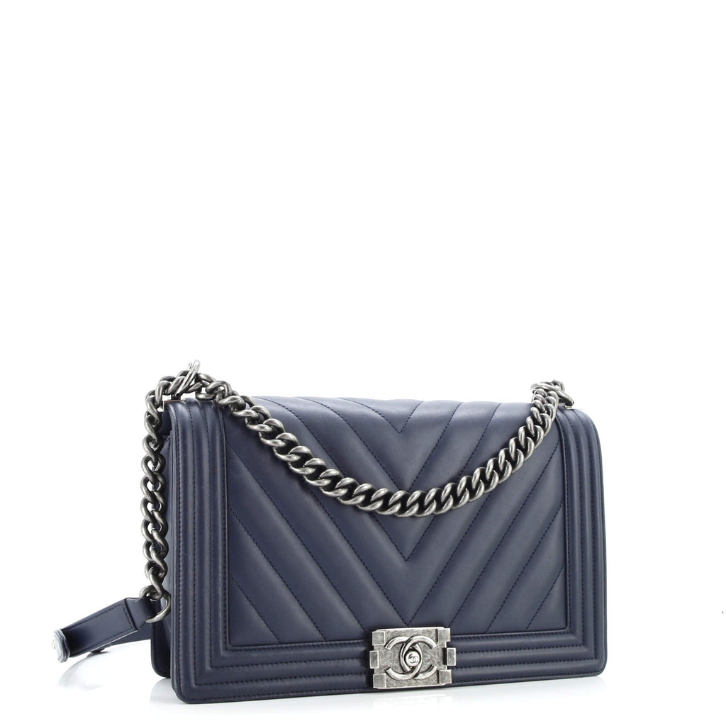 Boy Flap Bag Chevron Lambskin New Medium