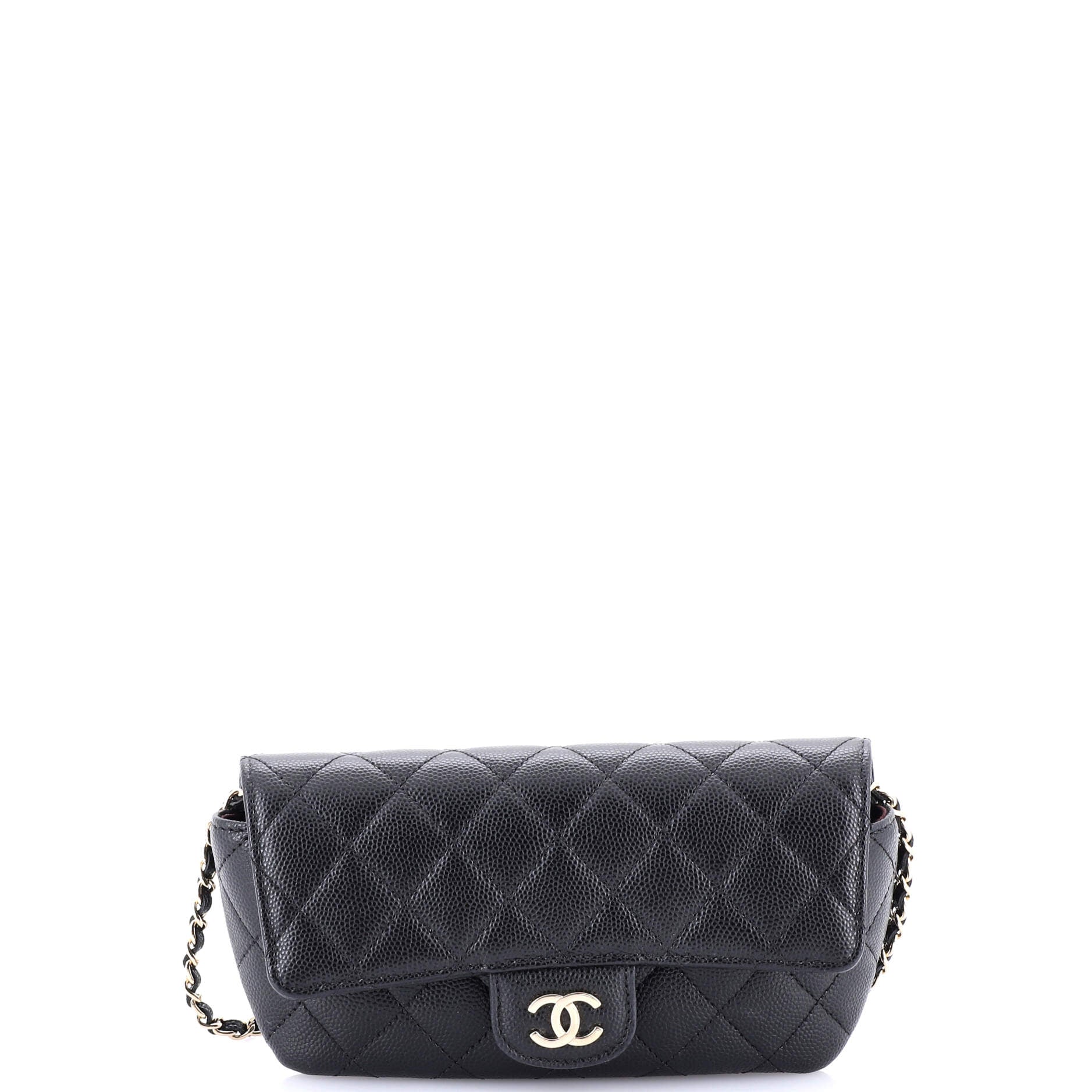 Classic Sunglasses Case with Chain Quilted Caviar